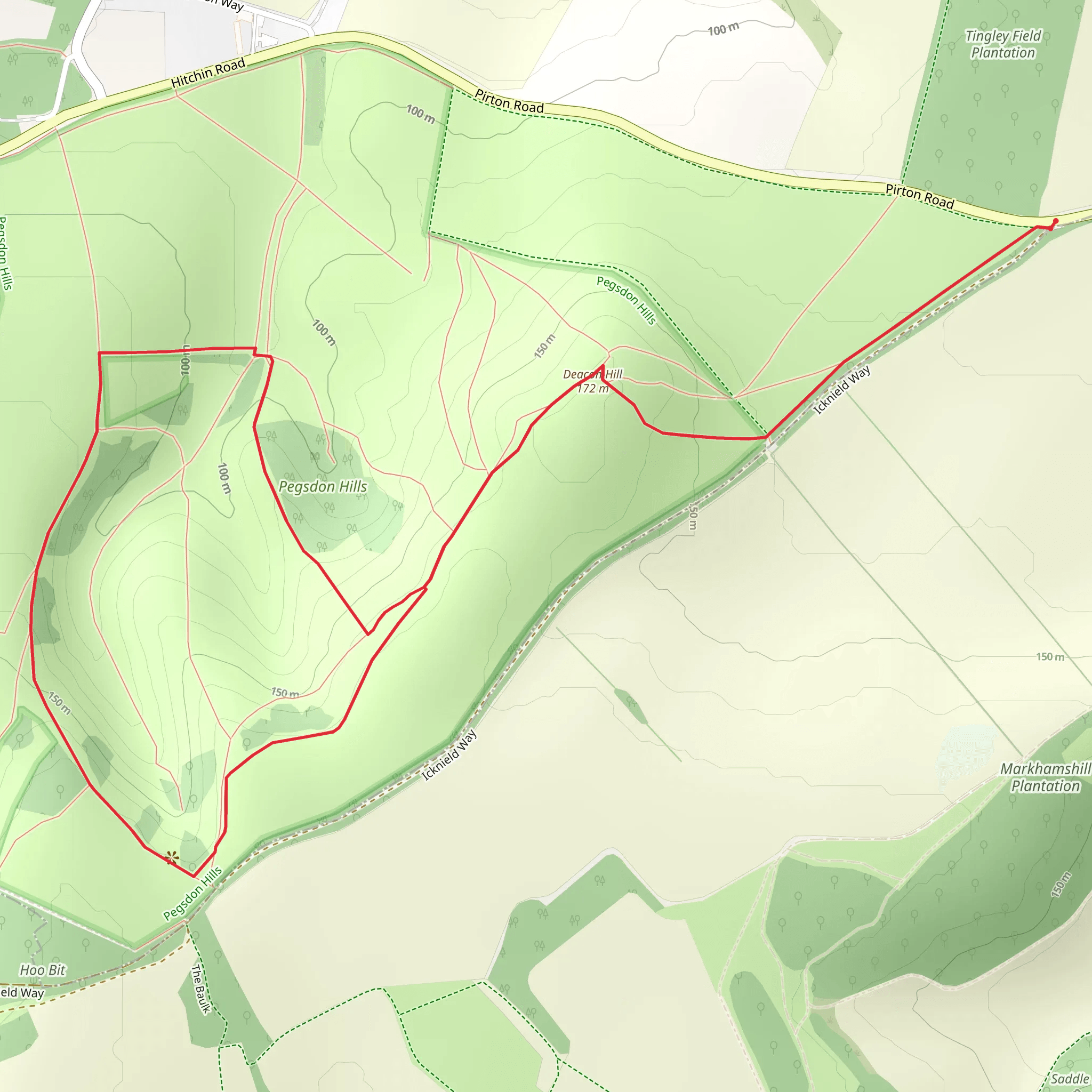 Pegsdon Hills Loop mobile static map