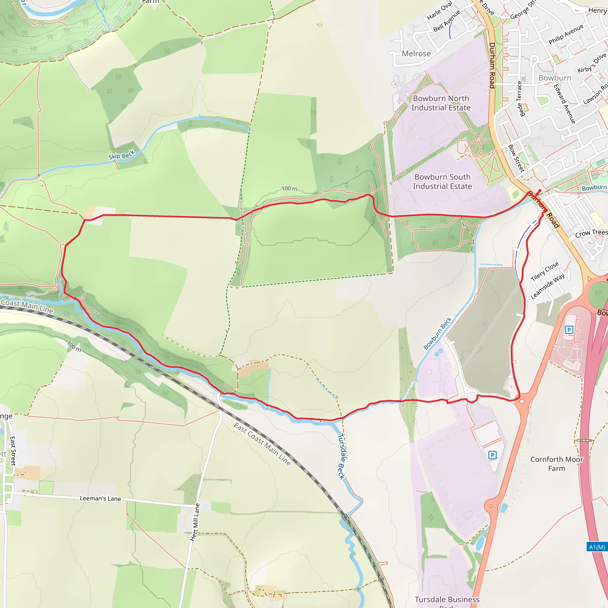 W Bowburn Way mobile static map