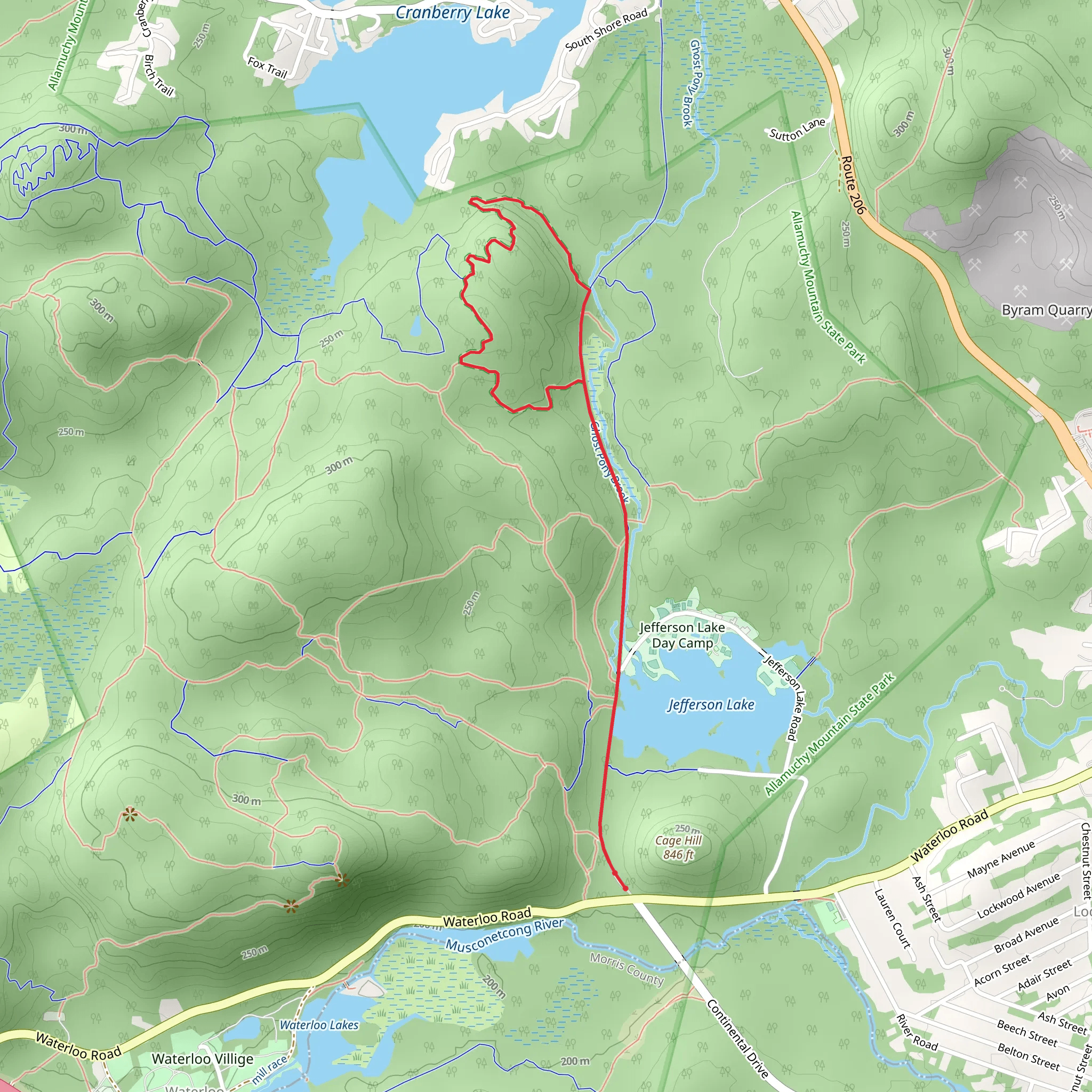 Sussex Branch and Iron Mine Loop Trail mobile static map