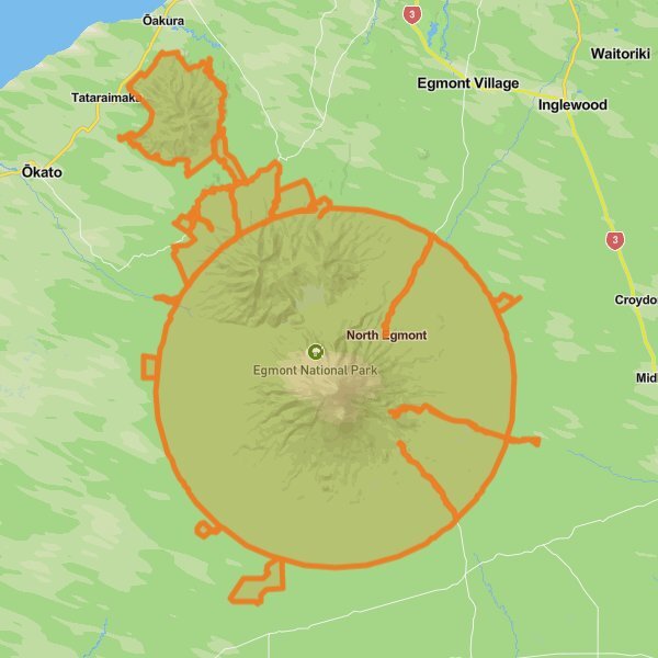 Egmont National Park mobile static map