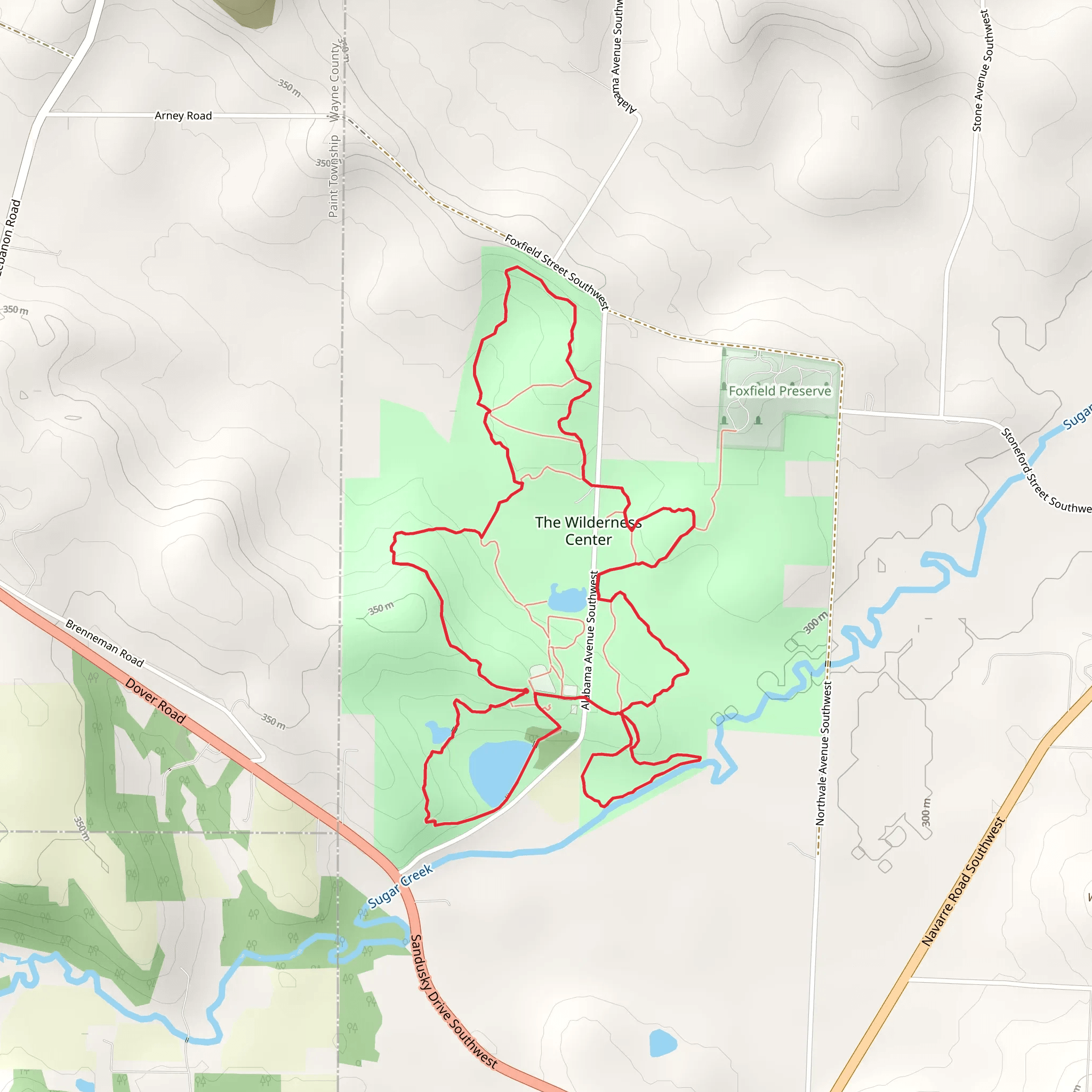 Wilderness, Fox Creek and Pond Loop Trail mobile static map