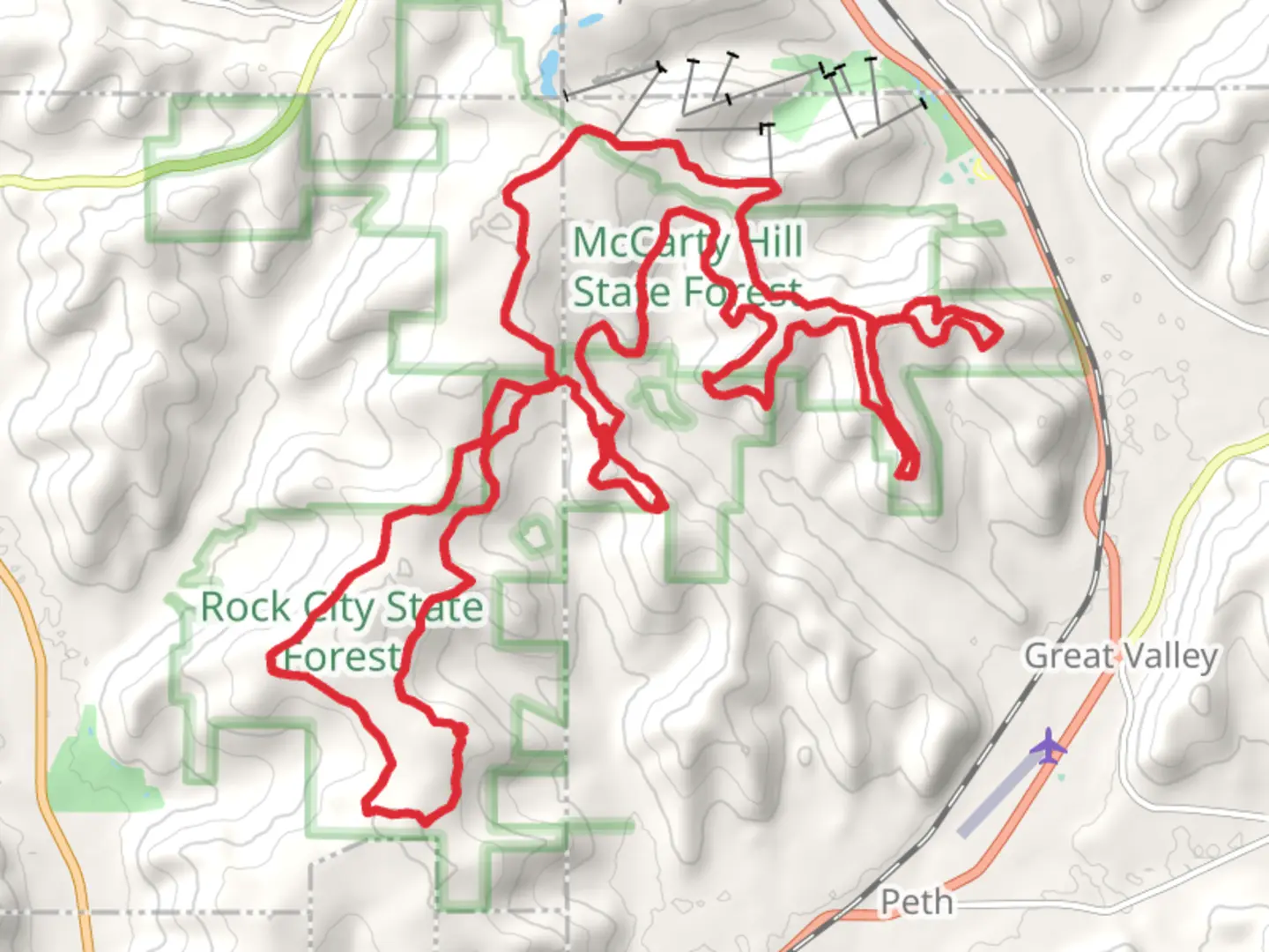 An image depicting the trail Little Rock and McCarthy Hill Loop and its surrounding area.