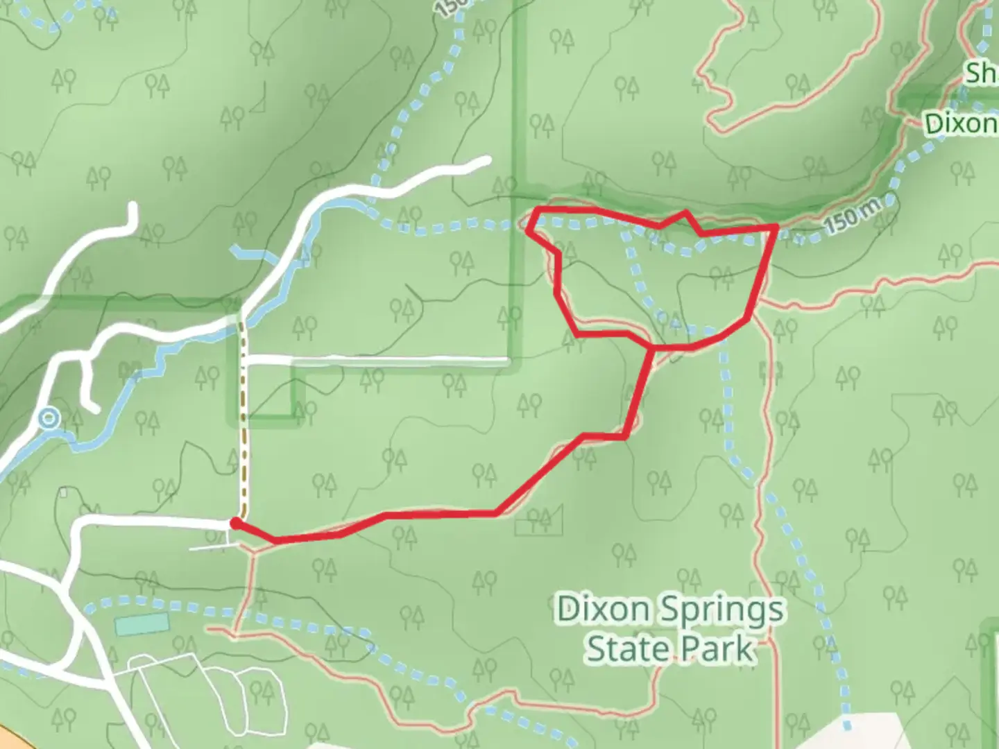 An image depicting the trail Pine Tree Trail and its surrounding area.
