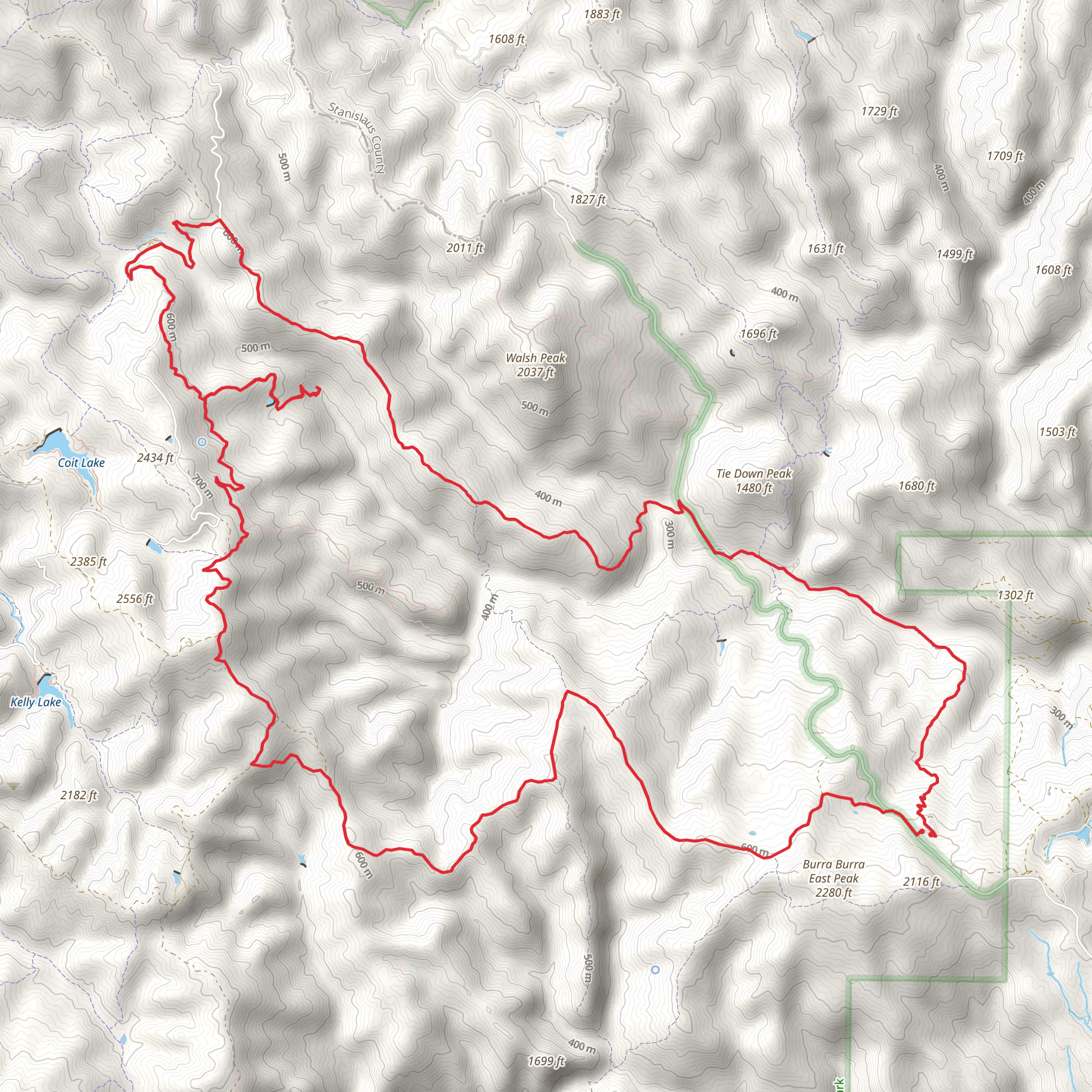 North Fork, Pacheco Falls and Hersman Pond Loop Trail mobile static map