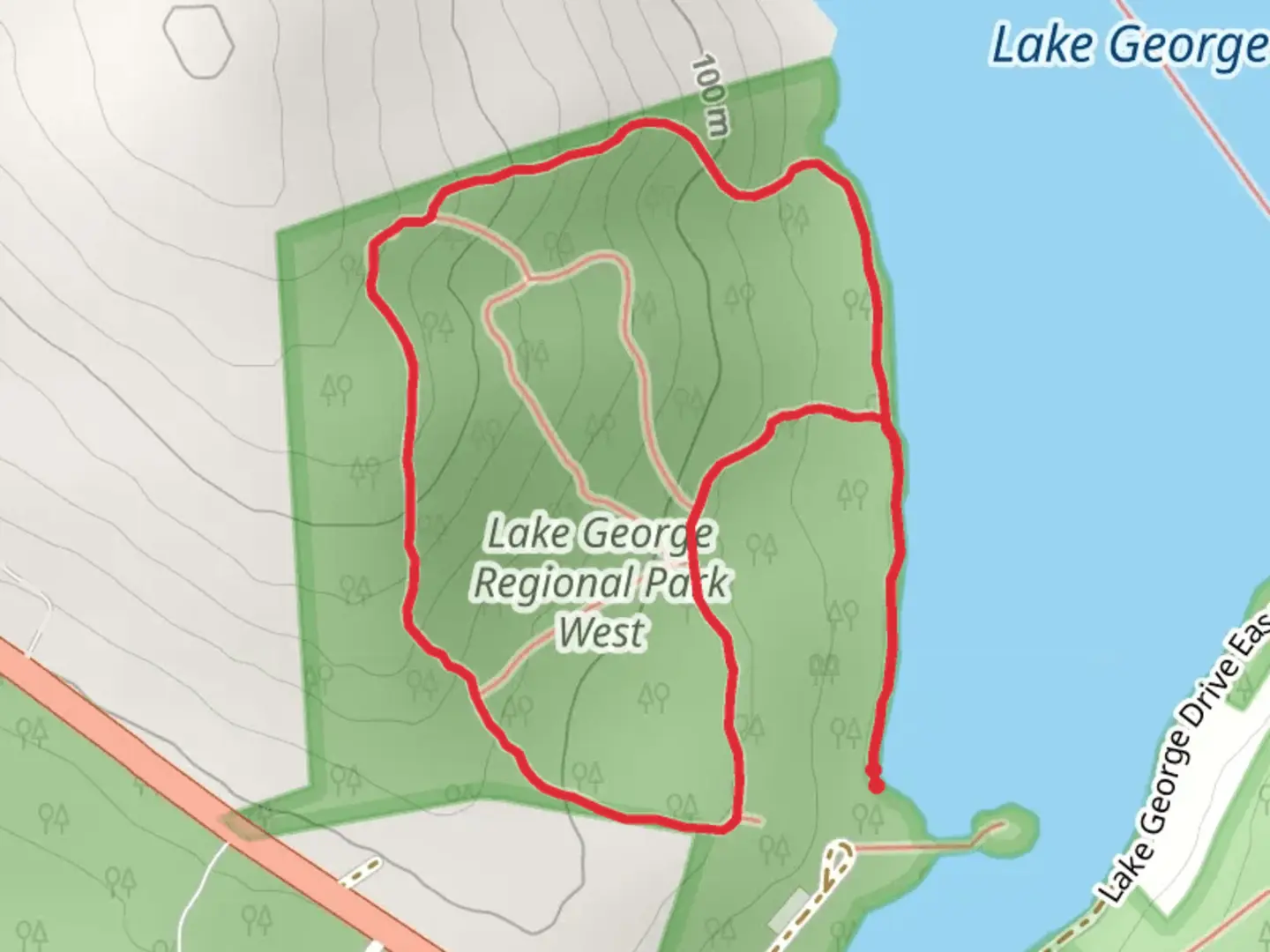 An image depicting the trail Warren Trail Loop and its surrounding area.
