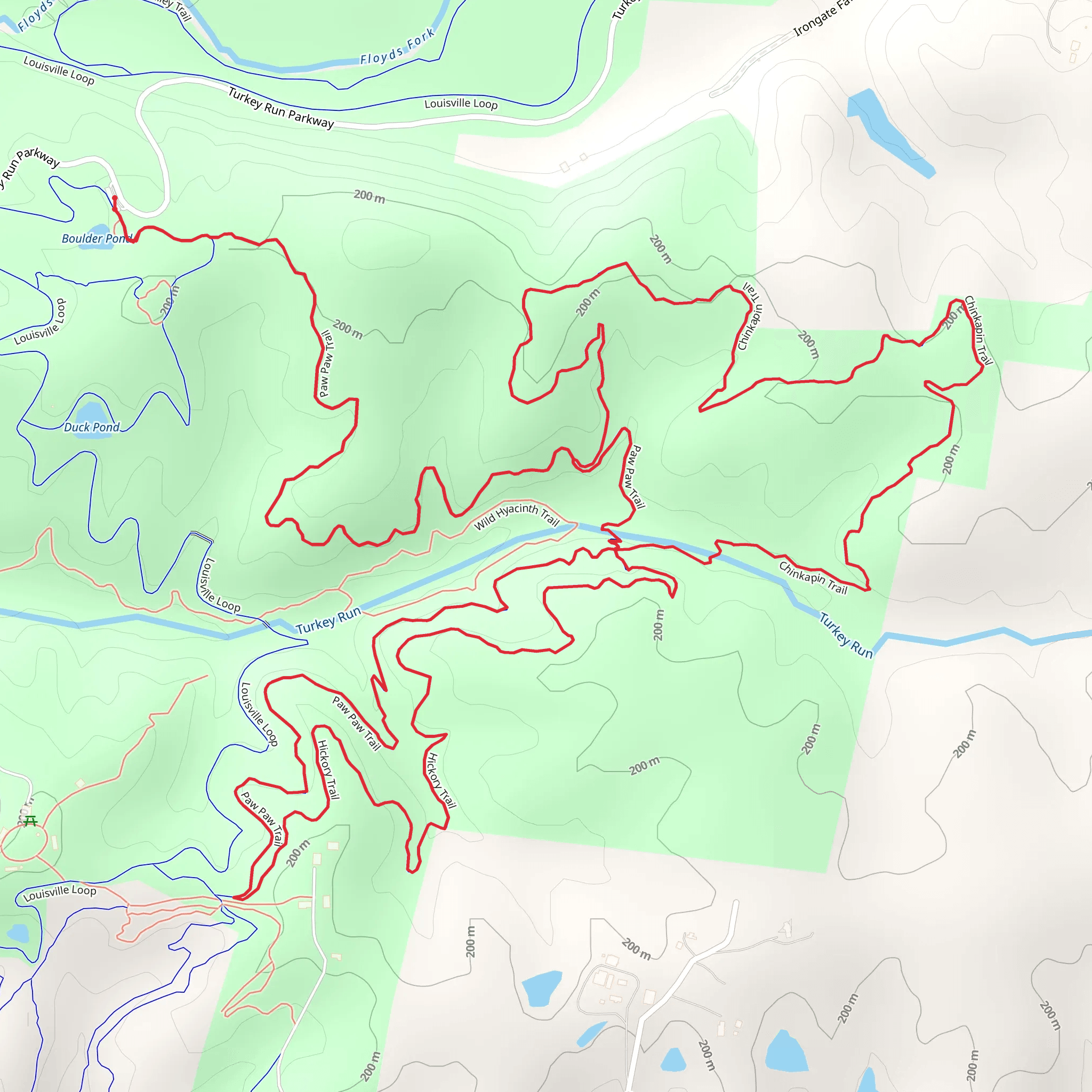 Paw-Paw, Chinkapin and Hickory Loop Trail mobile static map