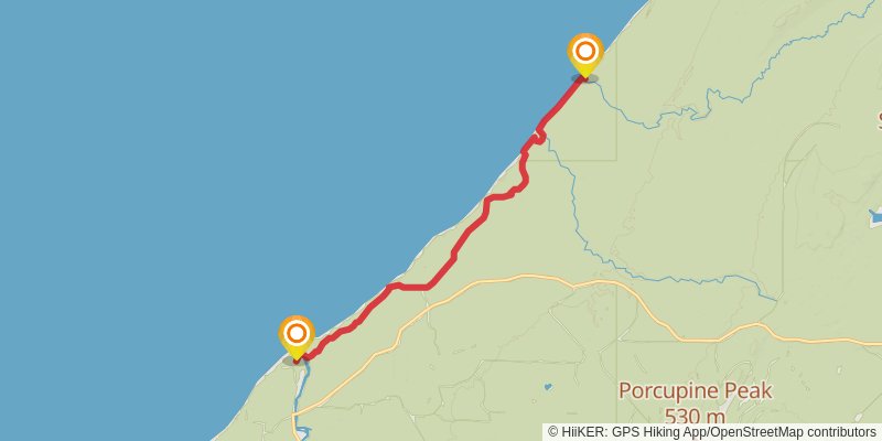 Porcupine Mts-Lake Superior Trail stage 2 Map