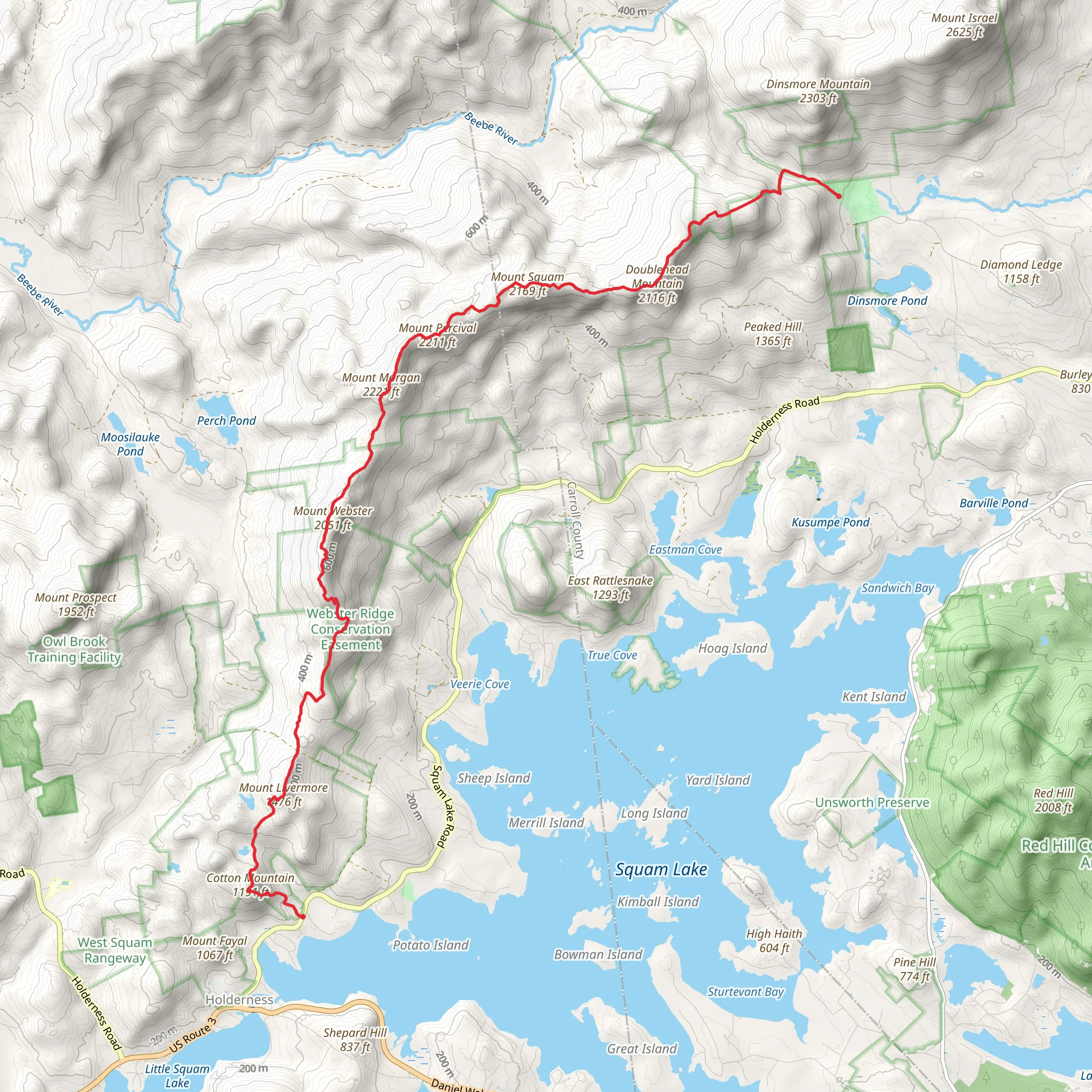 Mount Webster and Mount Livermore mobile static map