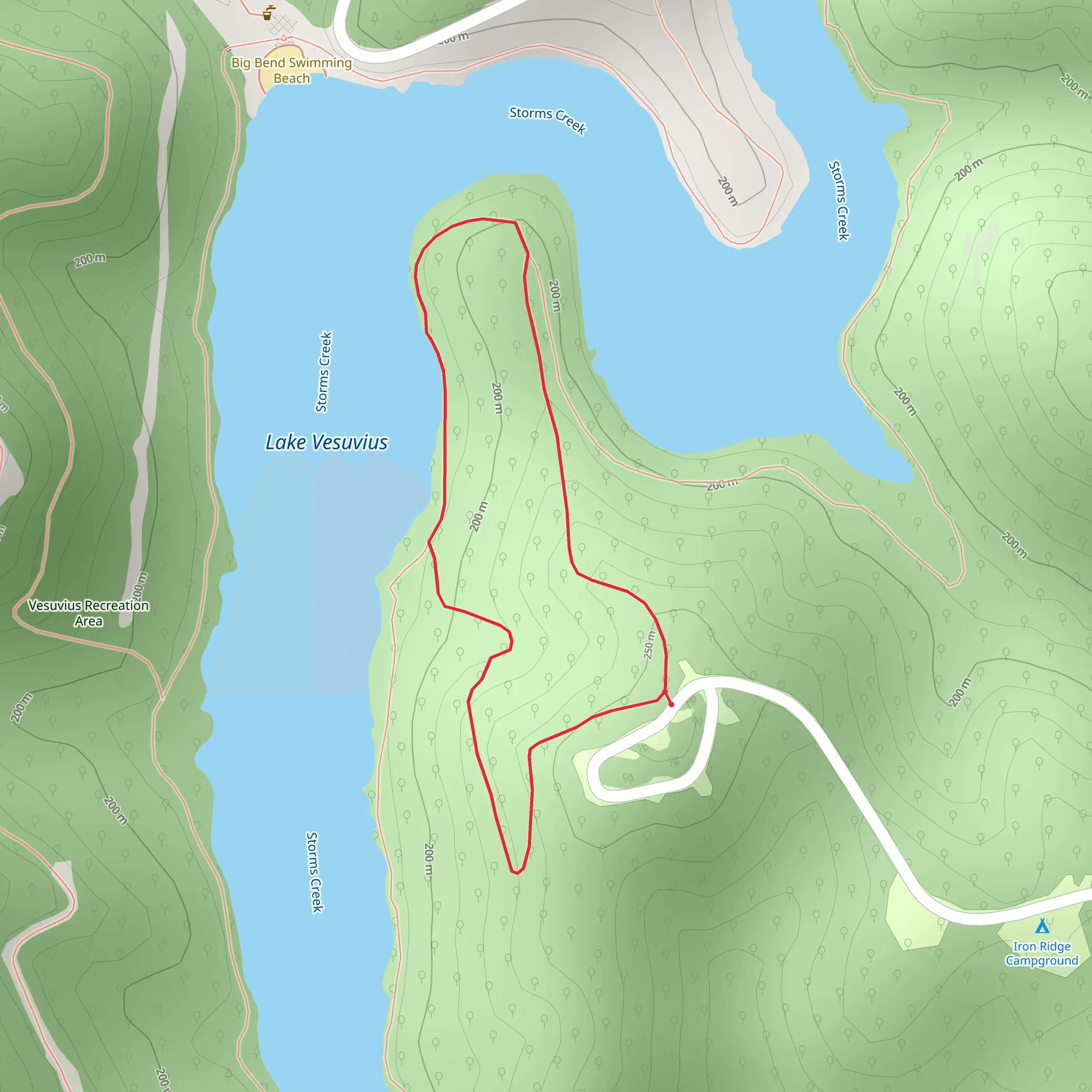 Whiskey Run Loop via Lake Shore Trail mobile static map