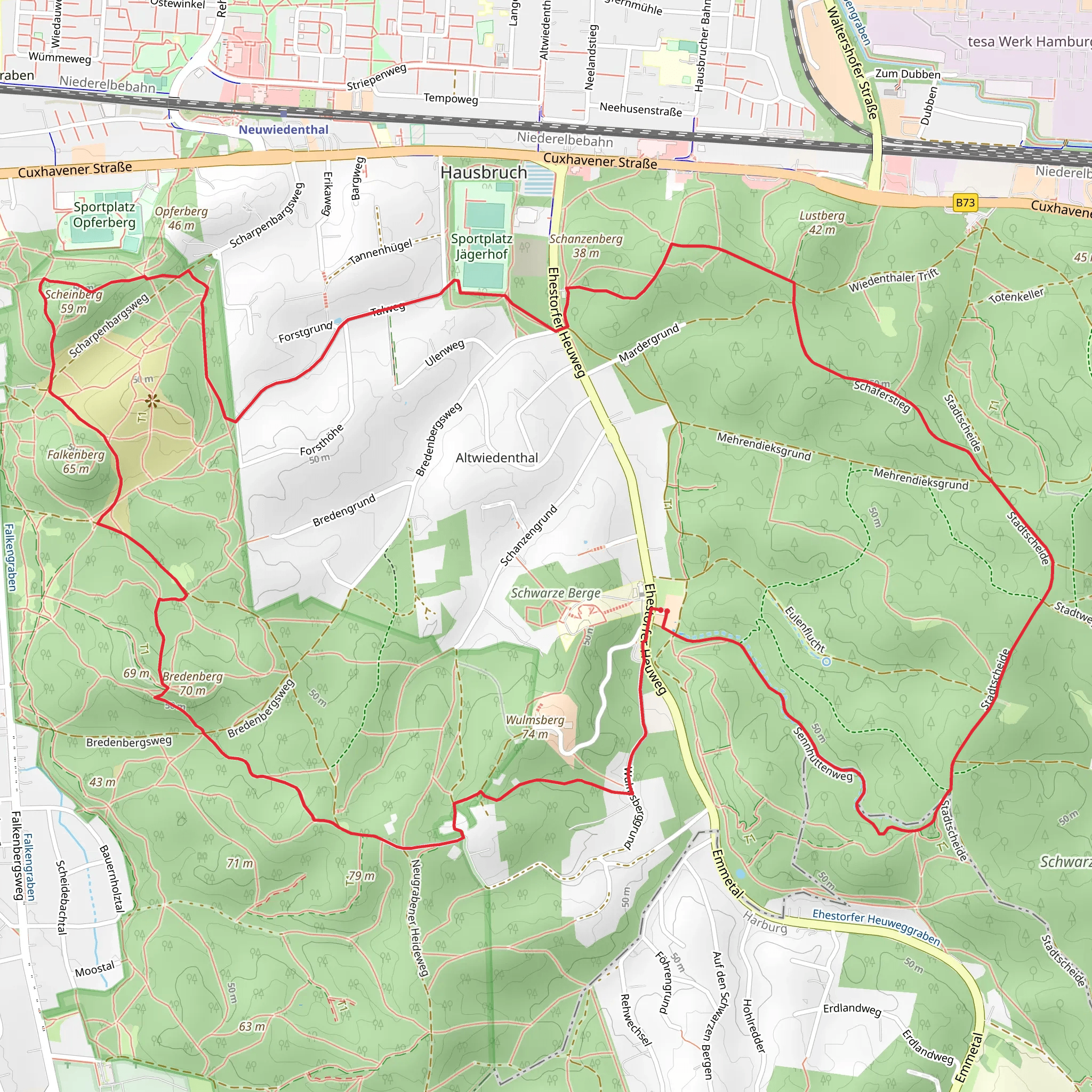 Stadtscheide and Wulmsberggrund Loop mobile static map