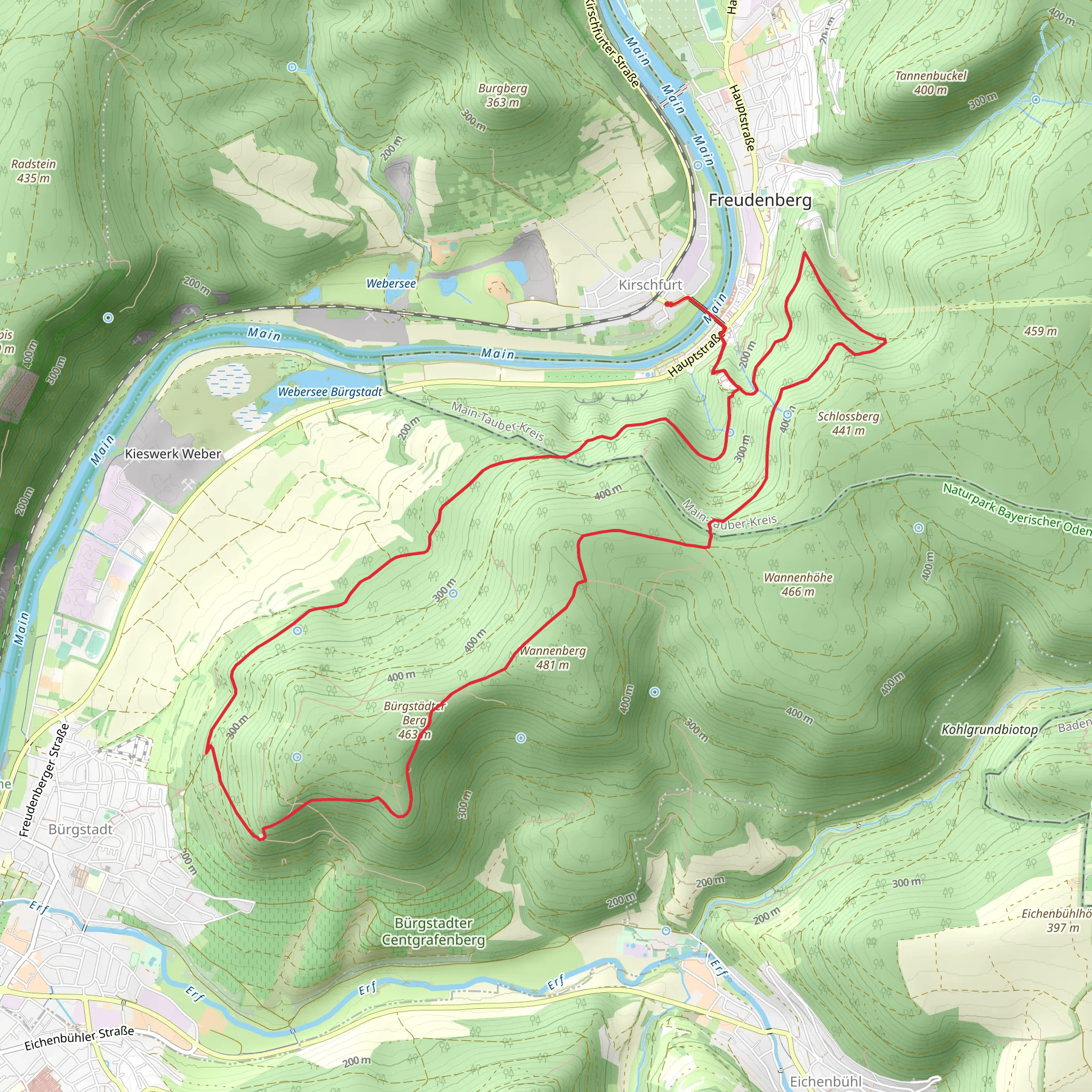 Kirschfurt and Burgstadt Loop via Wannenburg mobile static map