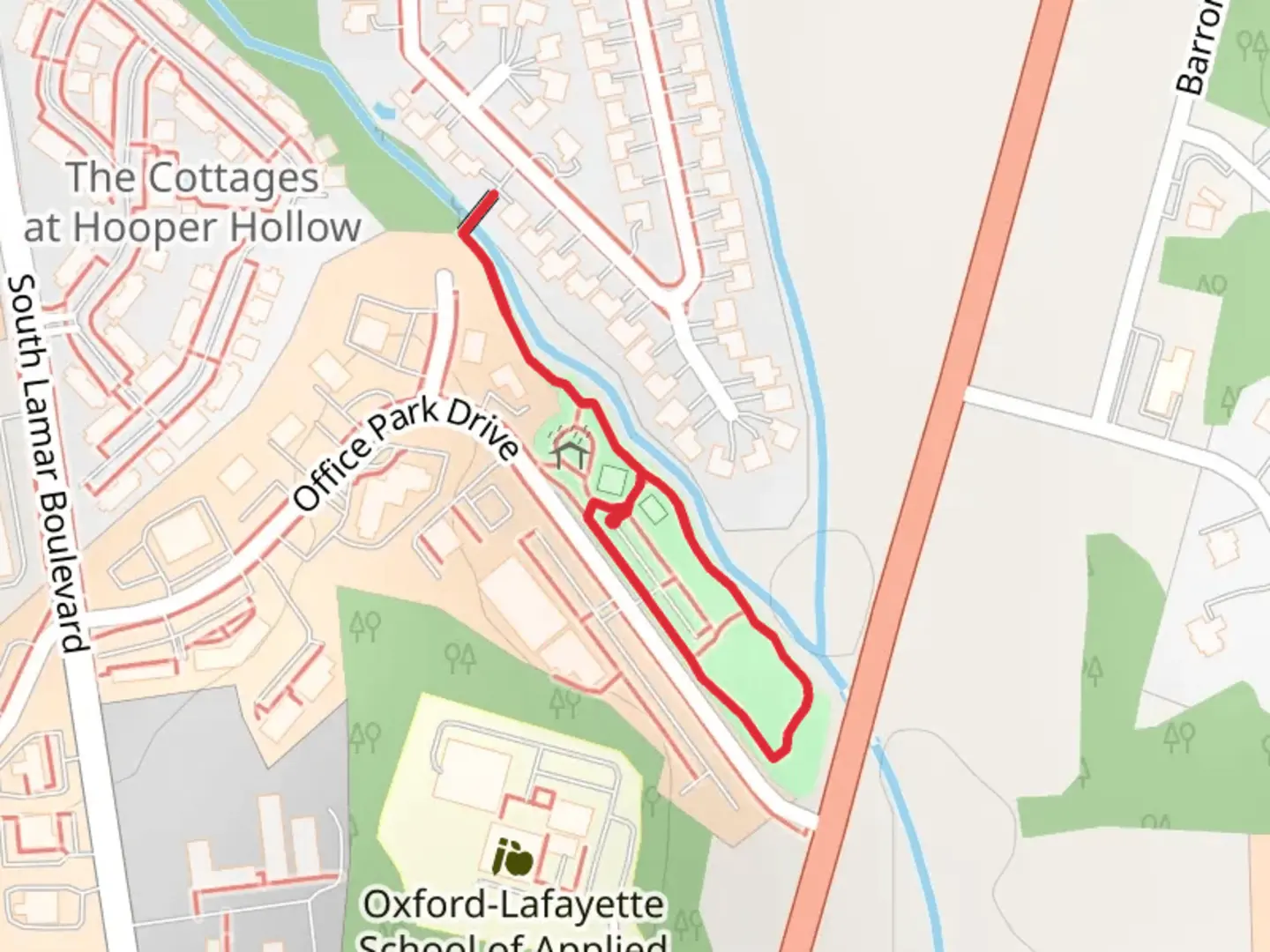 An image depicting the trail FNC Bailey Branch Park Loop and its surrounding area.