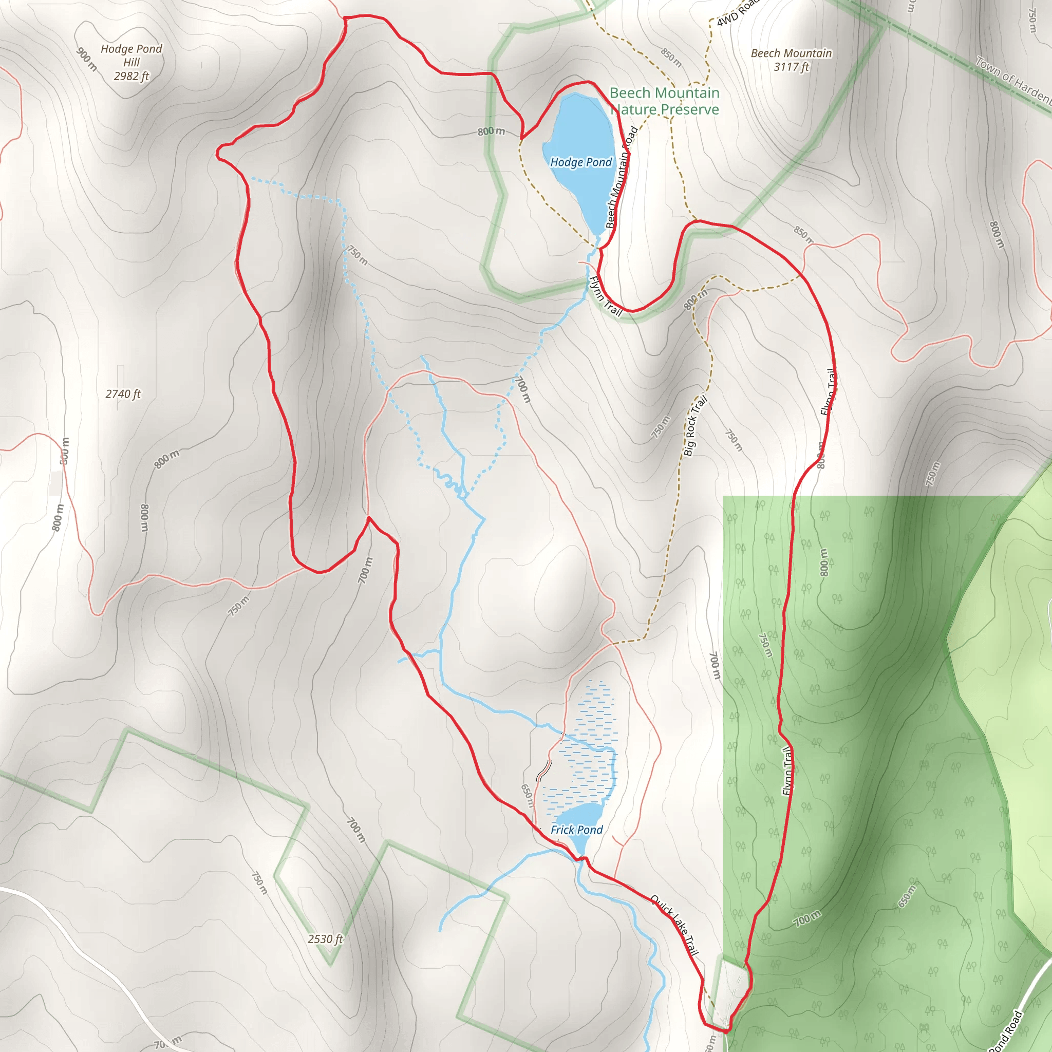 Hodge Pond Loop mobile static map
