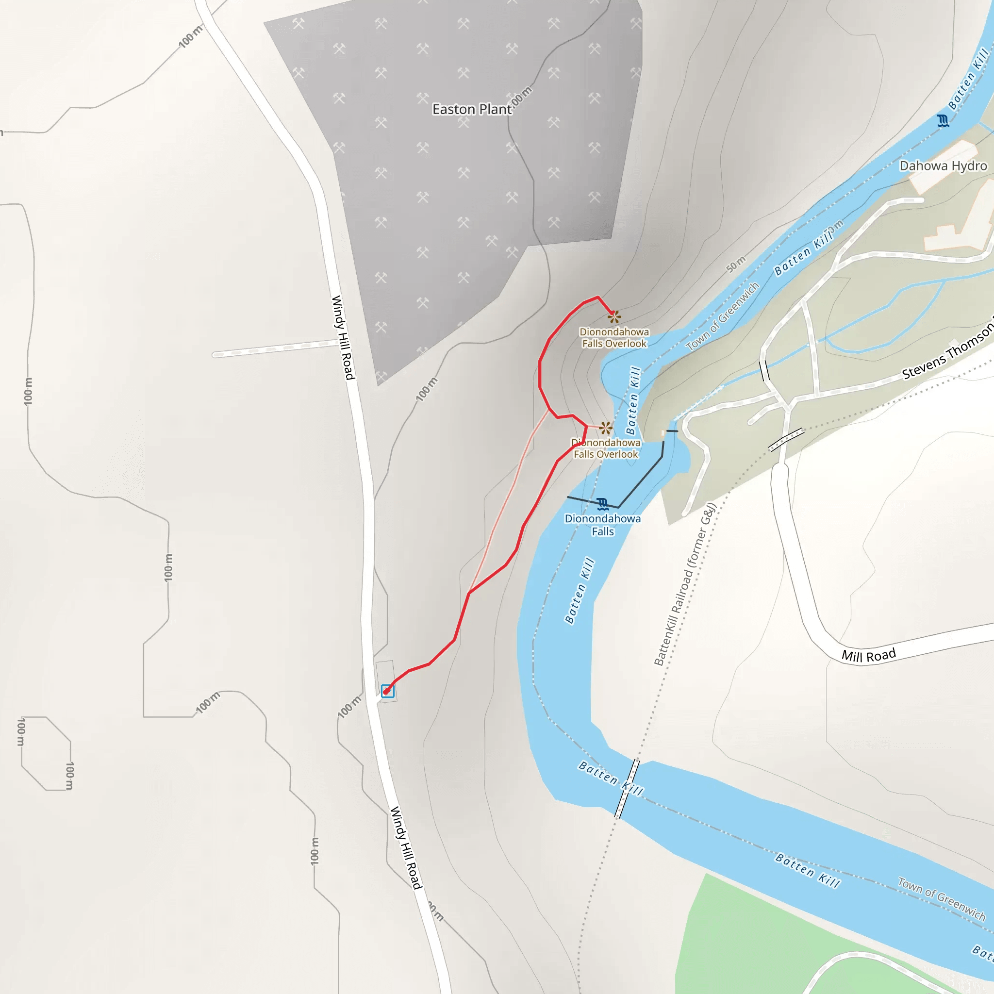 Batten Kill Shore Walk via Windy Hill Road mobile static map