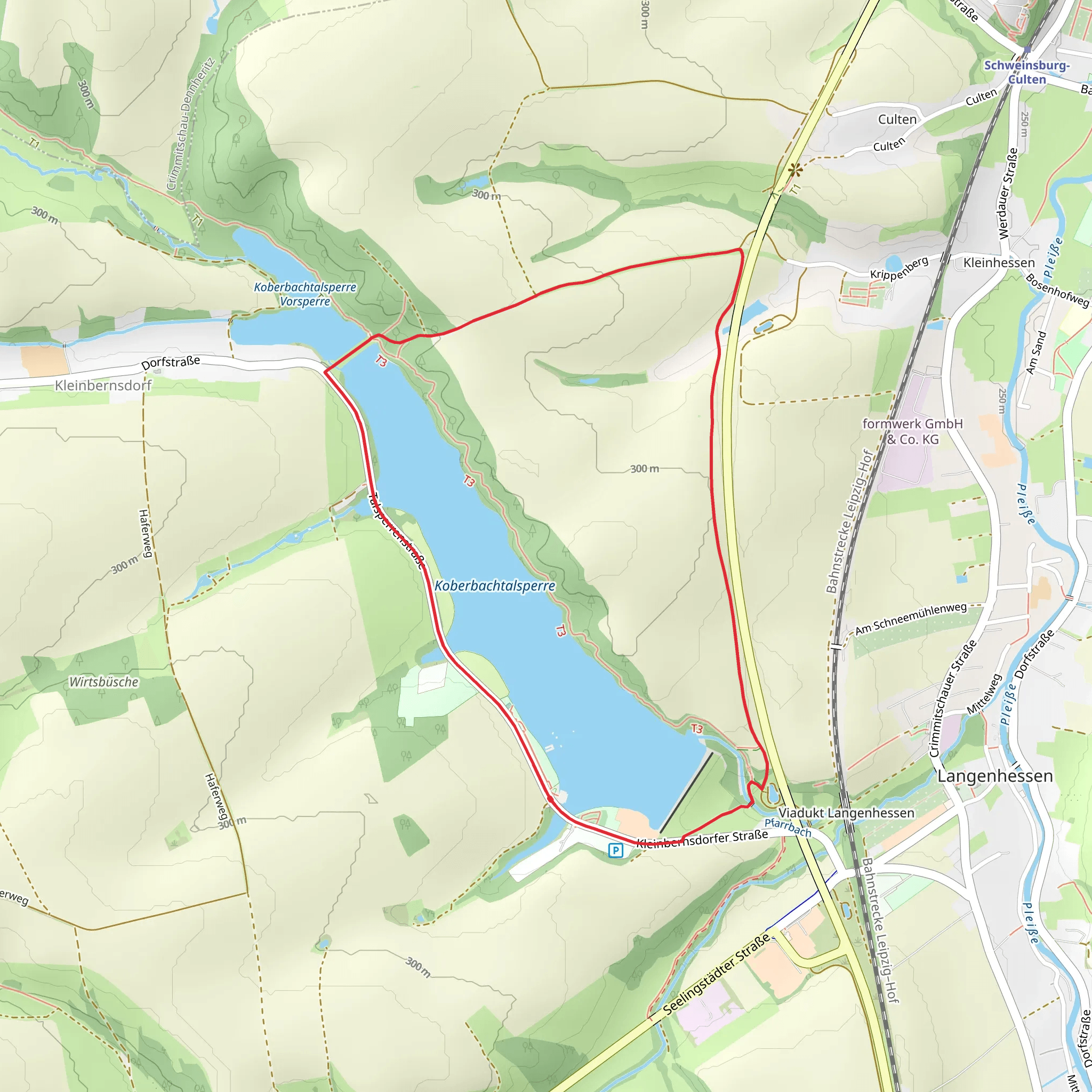 Koberbachtalsperre Loop mobile static map