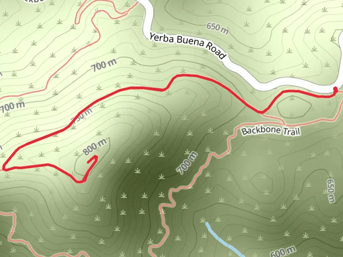 An image depicting the trail Triunfo Lookout Access Trail and its surrounding area.