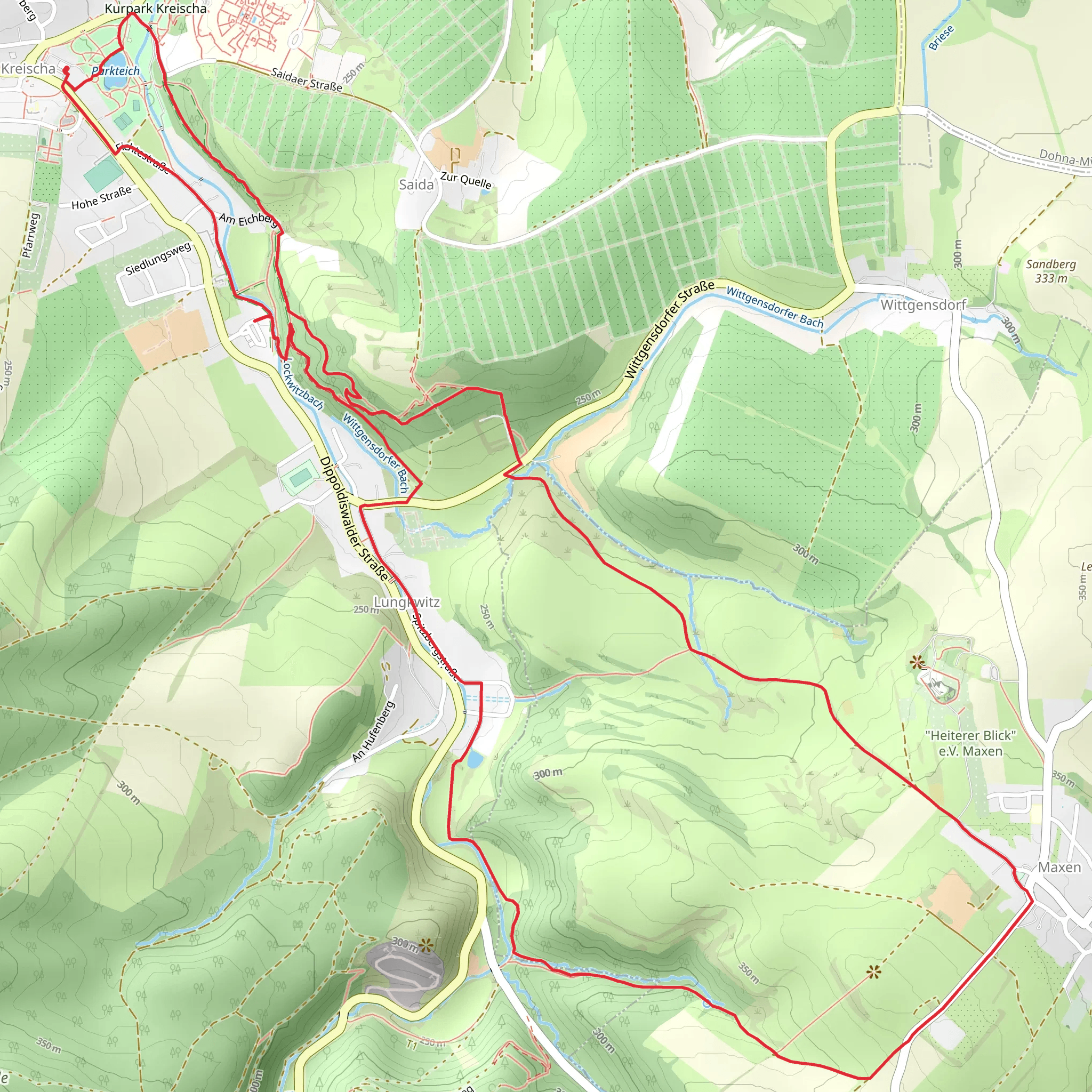 Kreischa Maxen Loop via Soldatenhöhlen mobile static map