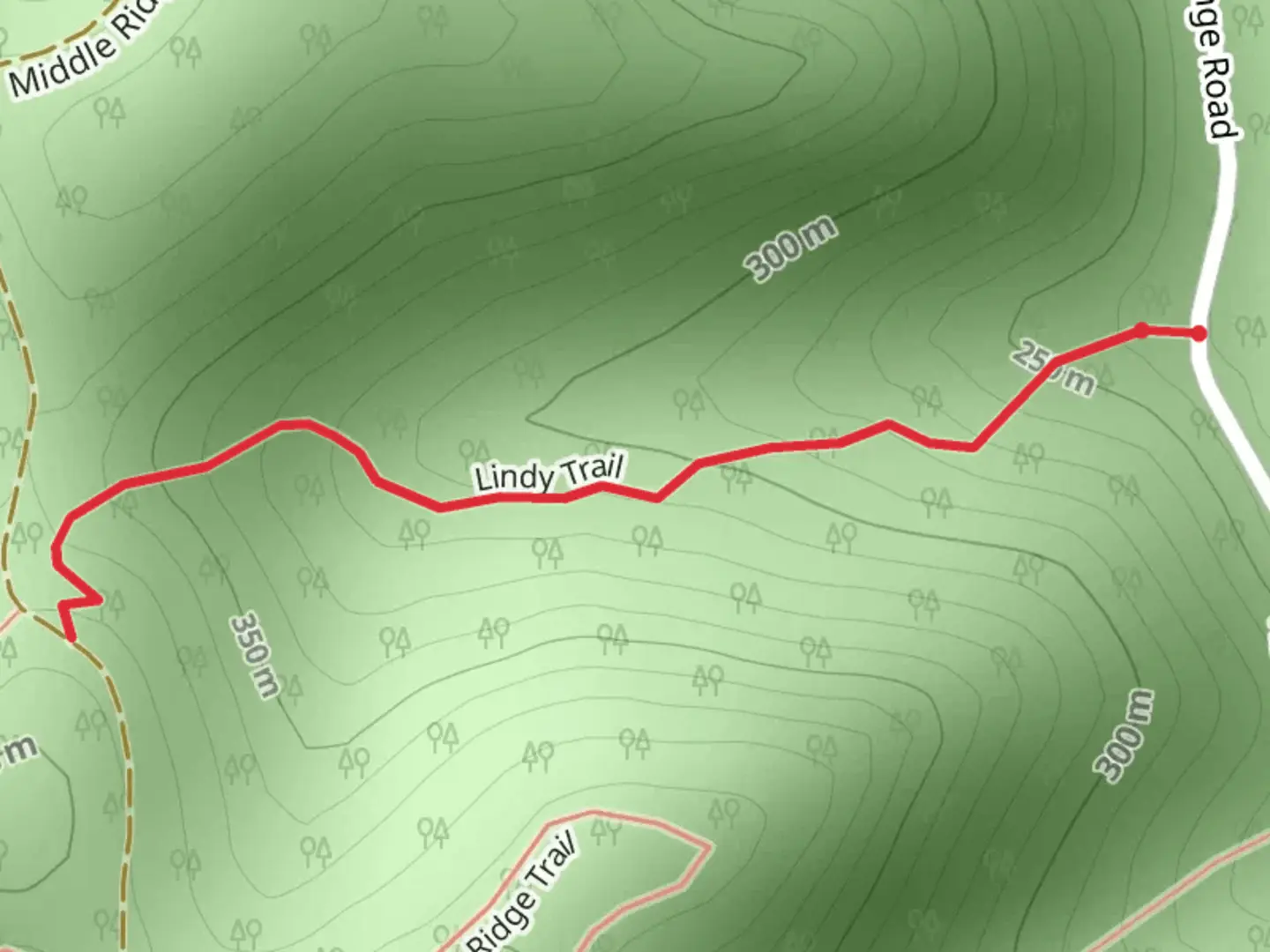An image depicting the trail Lindy Trail and its surrounding area.