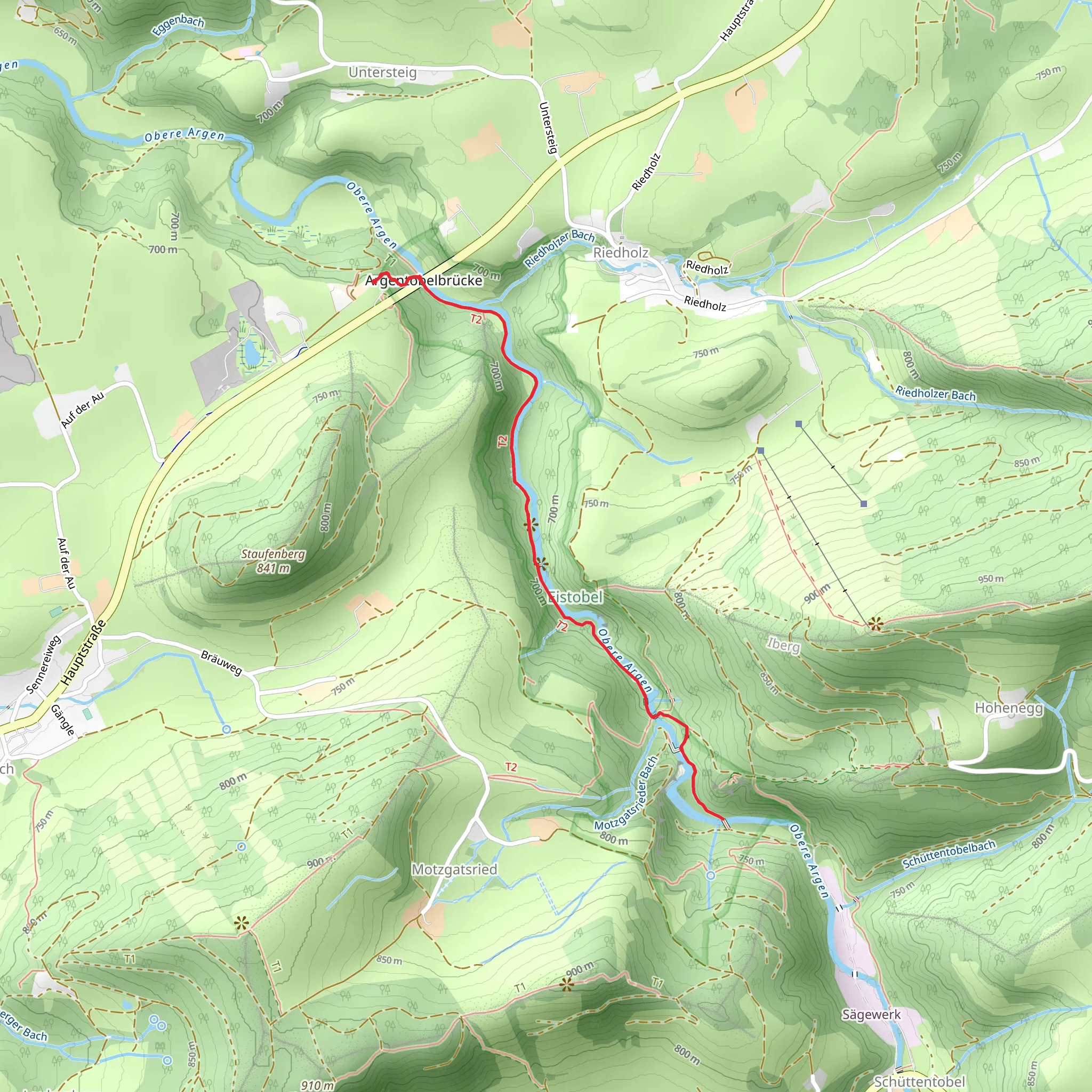 Obere Argen via Eistobel Wanderweg mobile static map
