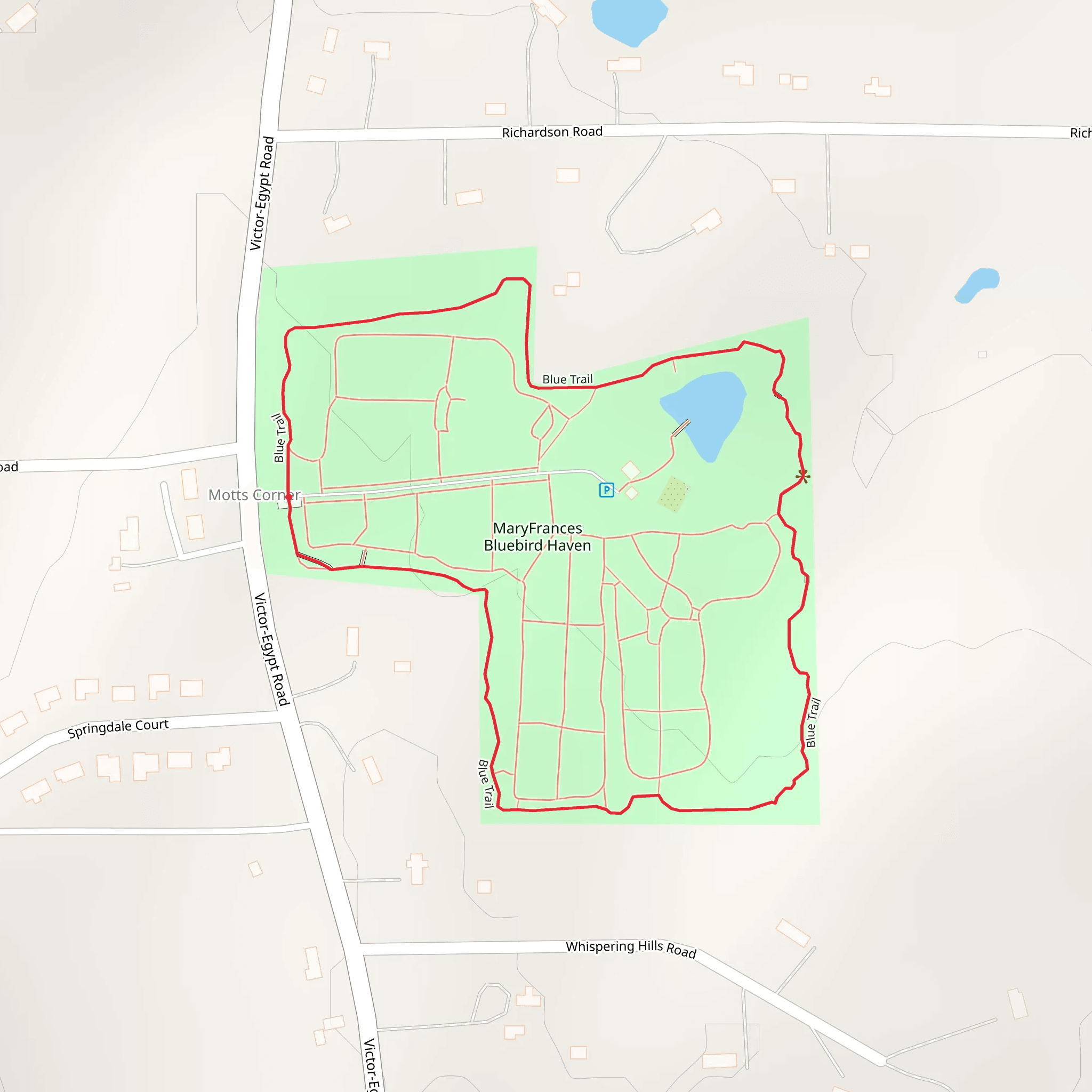 MaryFrances Bluebird Haven Loop Trail mobile static map