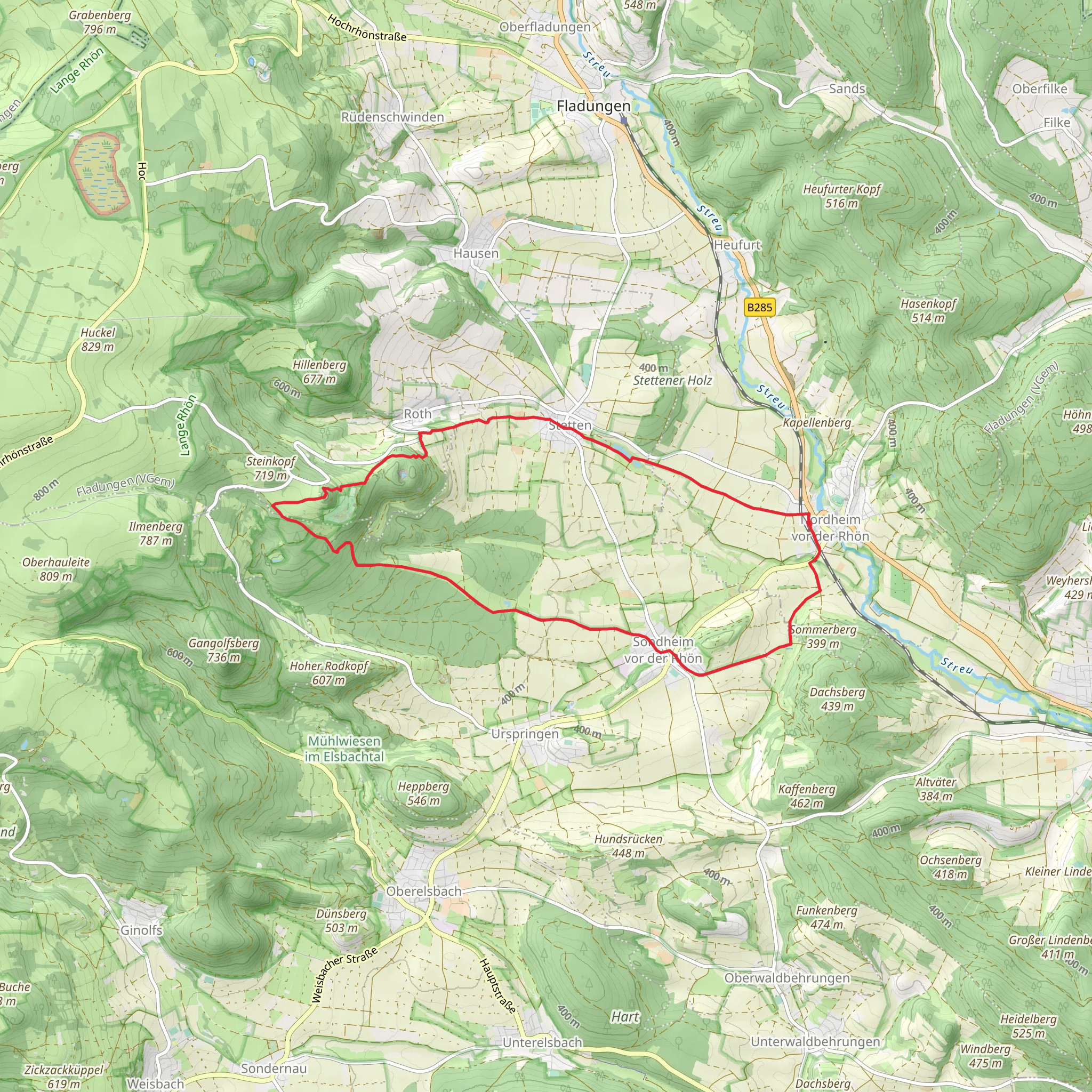 Nordheim vor der Rhon and Roth Loop mobile static map