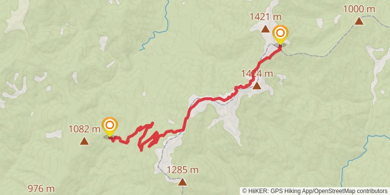 The Old Ghost Road stage 2 Map