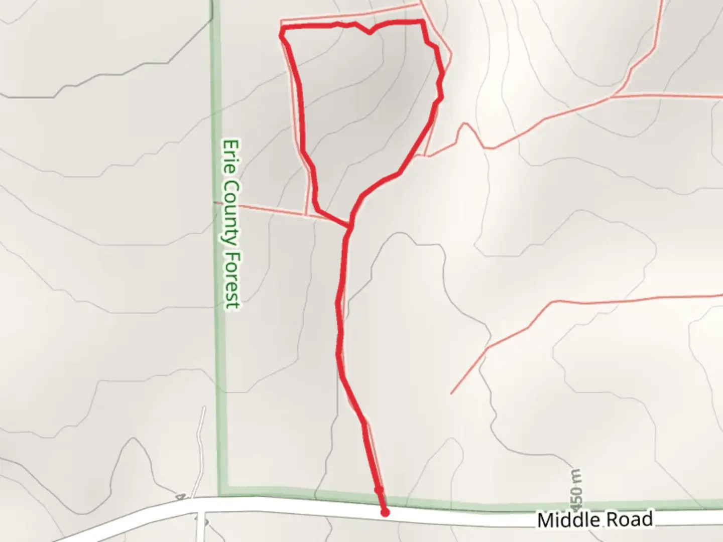An image depicting the trail Middle Road Loop - North and its surrounding area.
