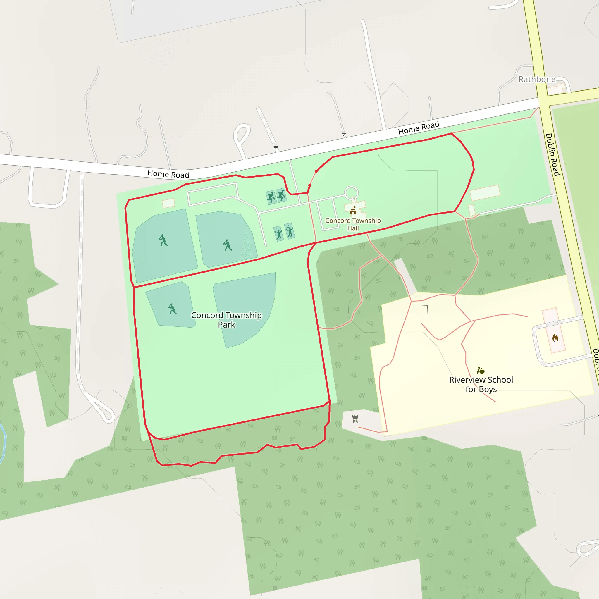 Concord Township Park Loop mobile static map
