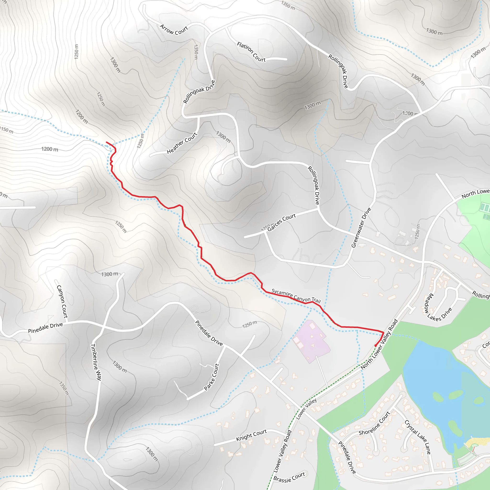 Sycamore Canyon Trail Out and Back mobile static map