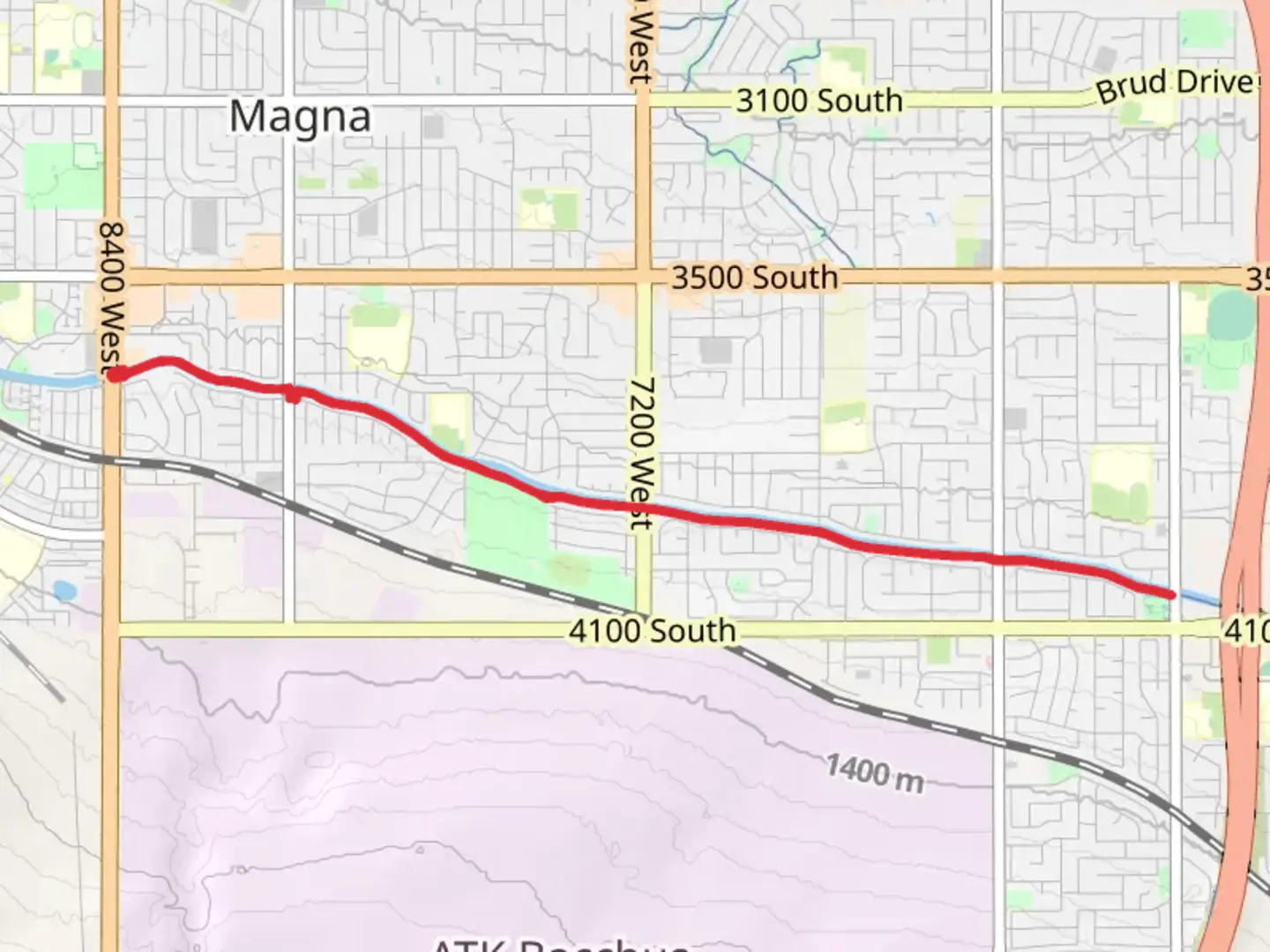 An image depicting the trail Utah and Salt Lake Canal Trail and its surrounding area.