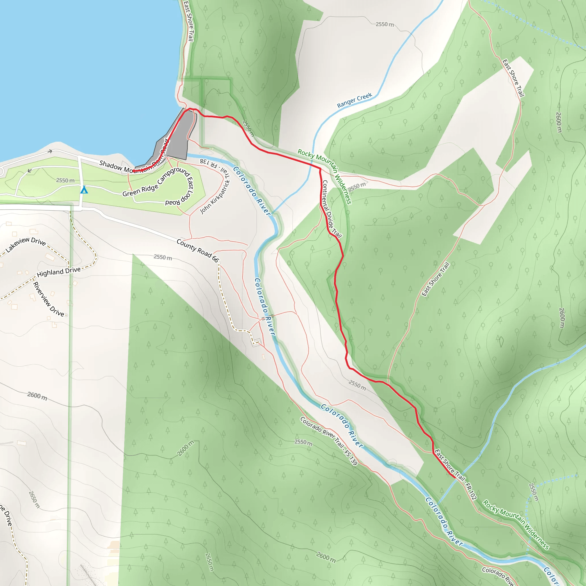Pole Creek via CDT mobile static map