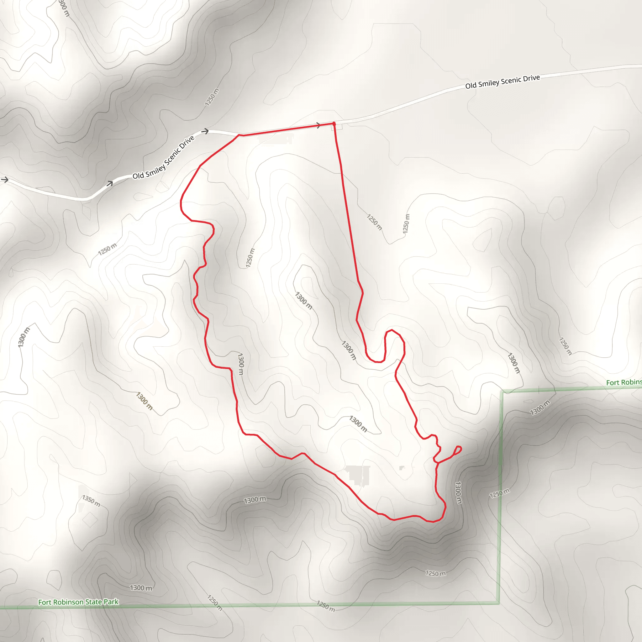 Cheyenne Butte Trail and Old Smiley Scenic Road mobile static map