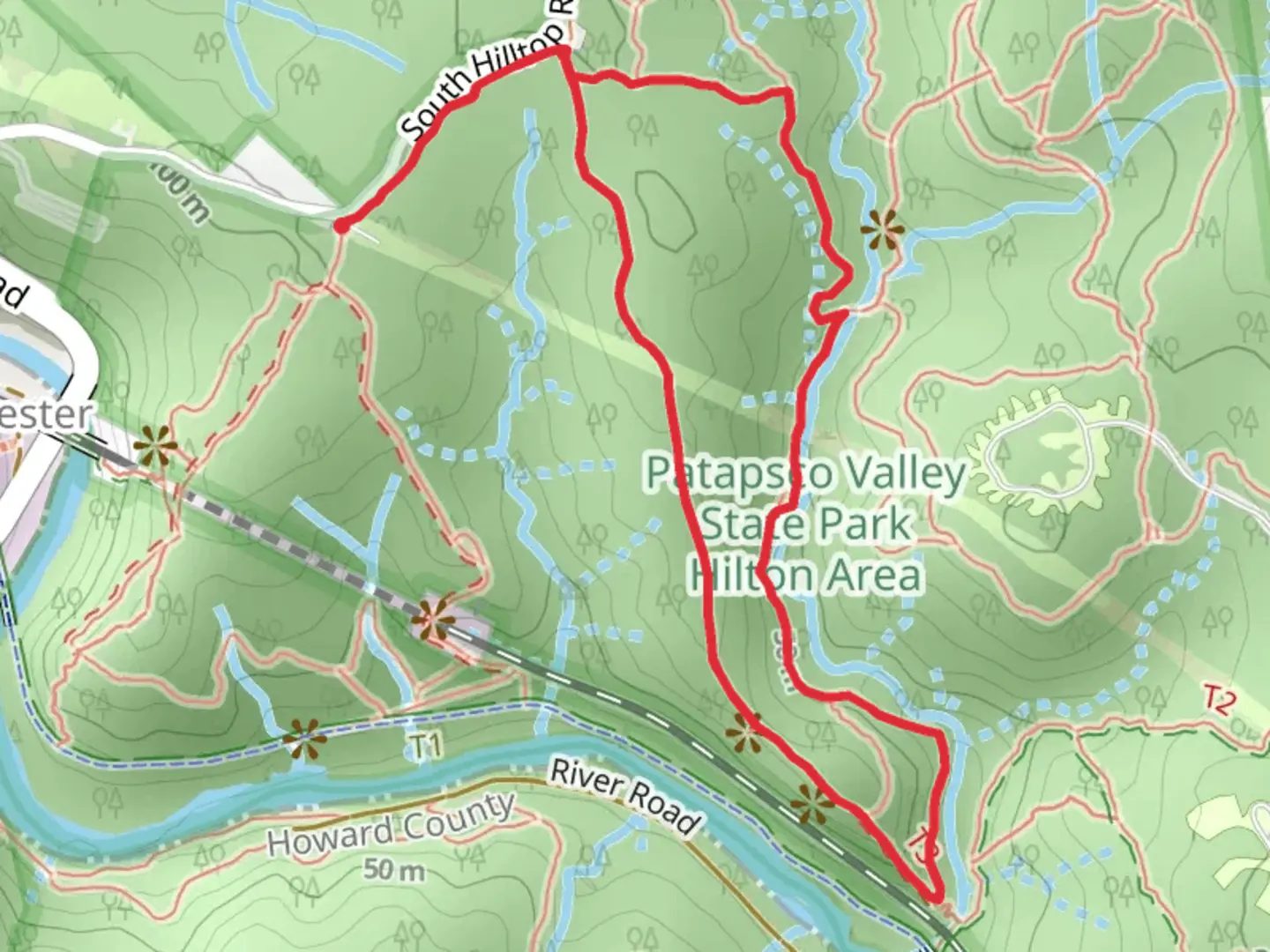 An image depicting the trail Sawmill Branch - Buzzards Rock Loop Trail and its surrounding area.