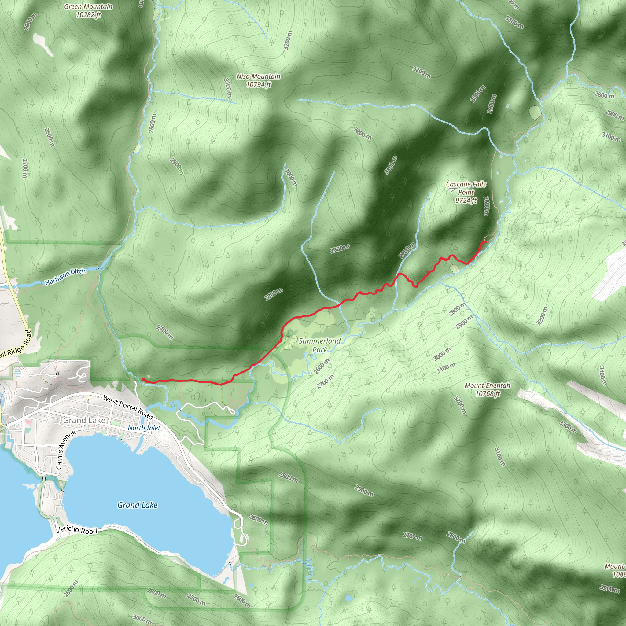 Cascade Falls Trail mobile static map
