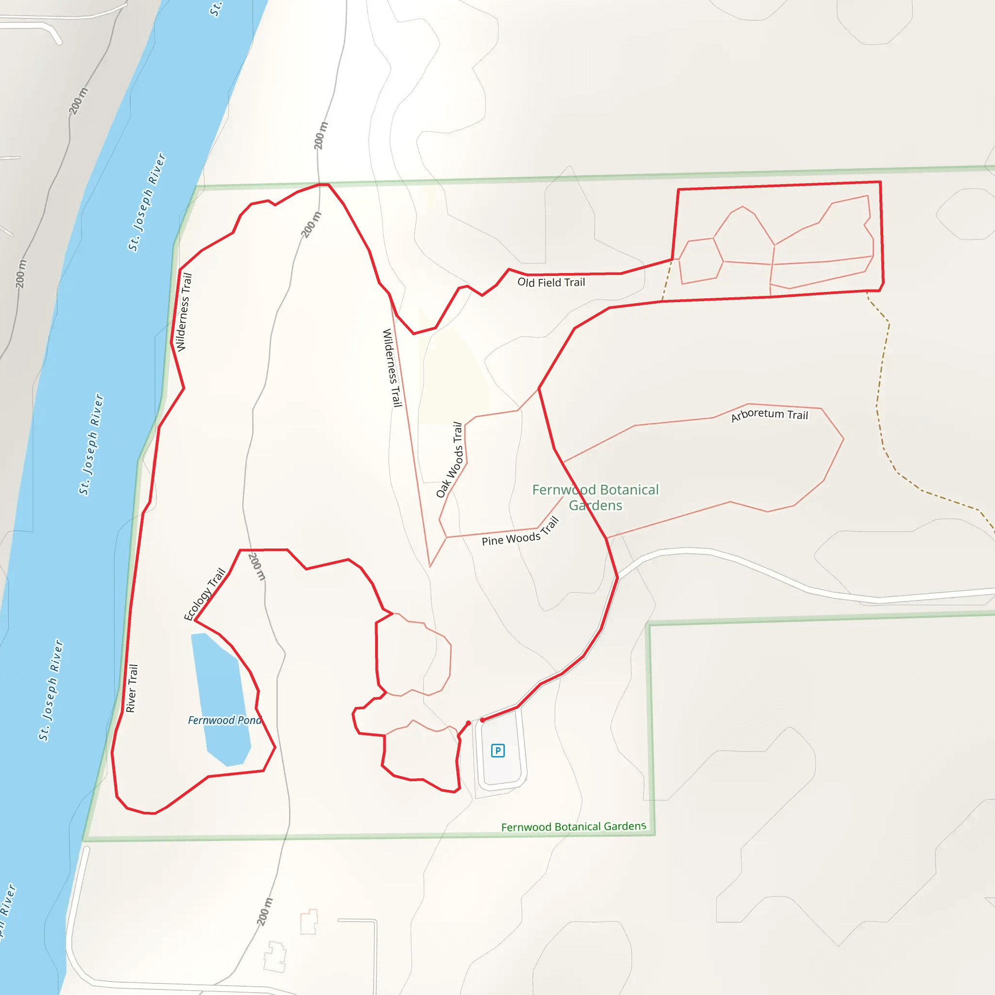St Joseph River Loop Trail mobile static map