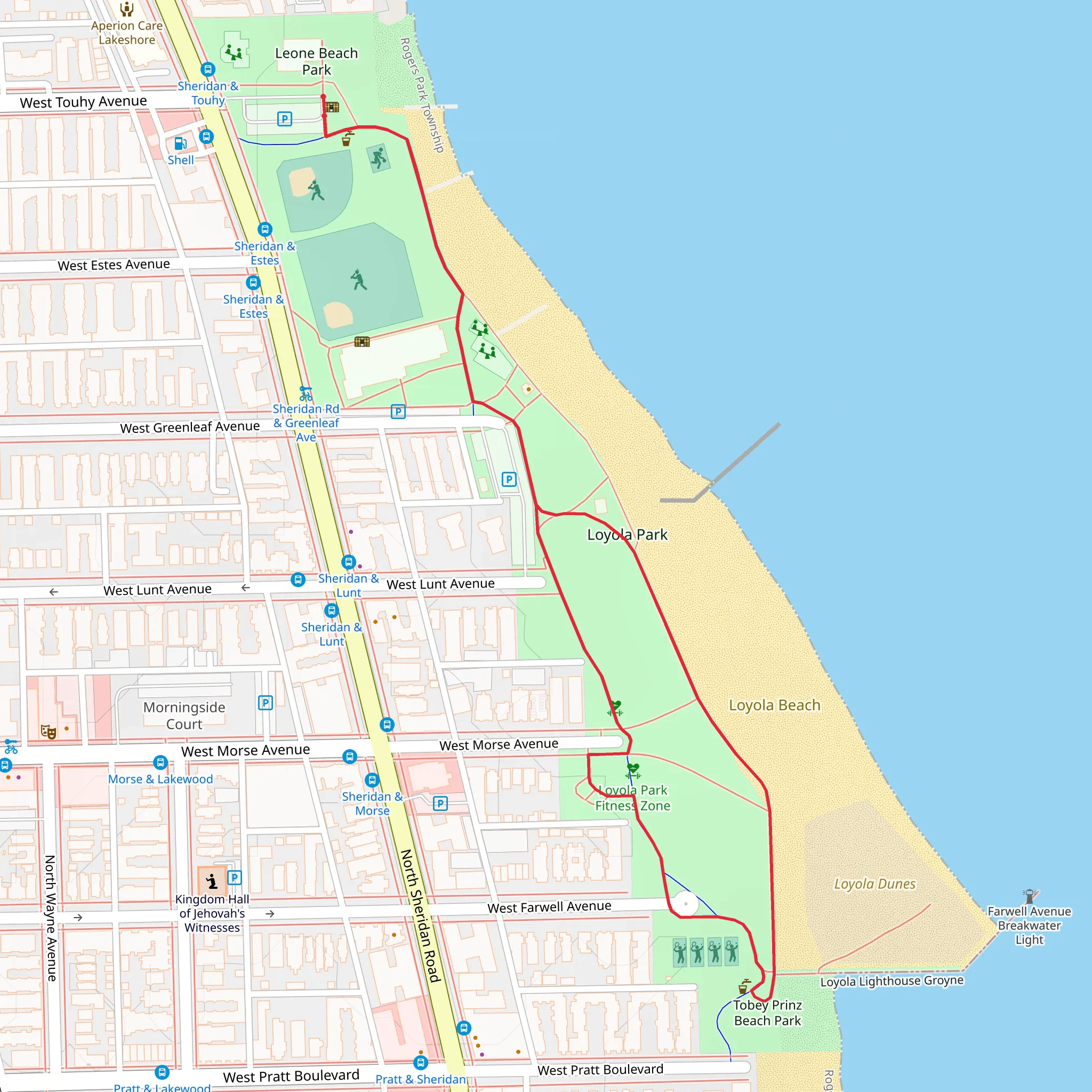 Loyola Park Loop mobile static map