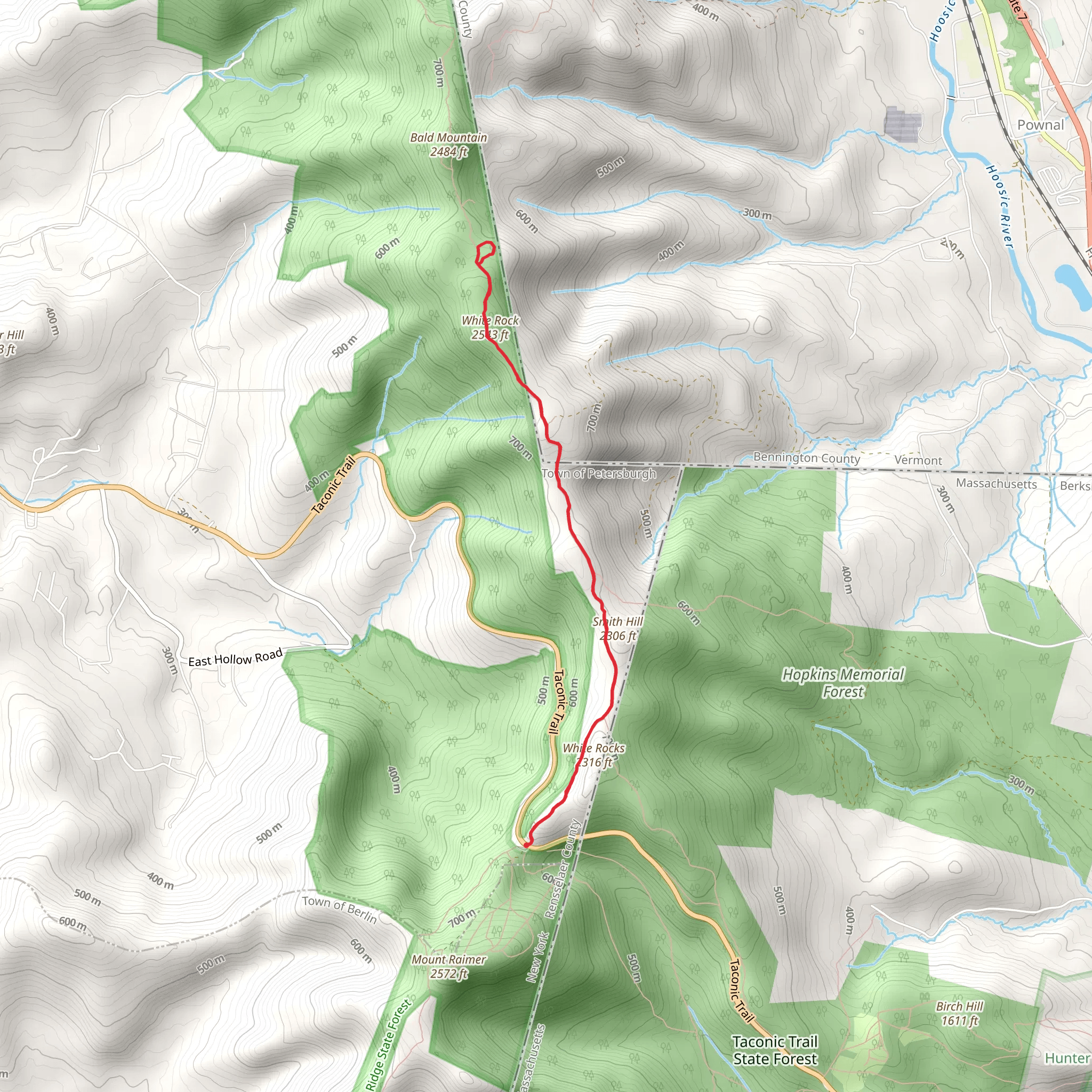 Snow Hole and White Rock Trail mobile static map