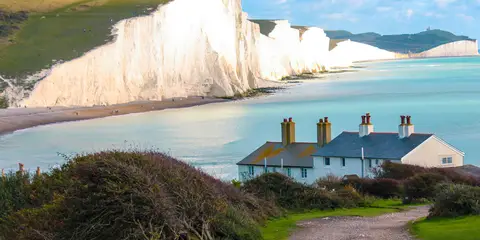An image depicting the trail Ouse Valley and Beddingham Hill from Newhaven Tide Mills and its surrounding area.