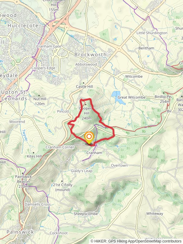 Cranham Woods Loop mobile static map