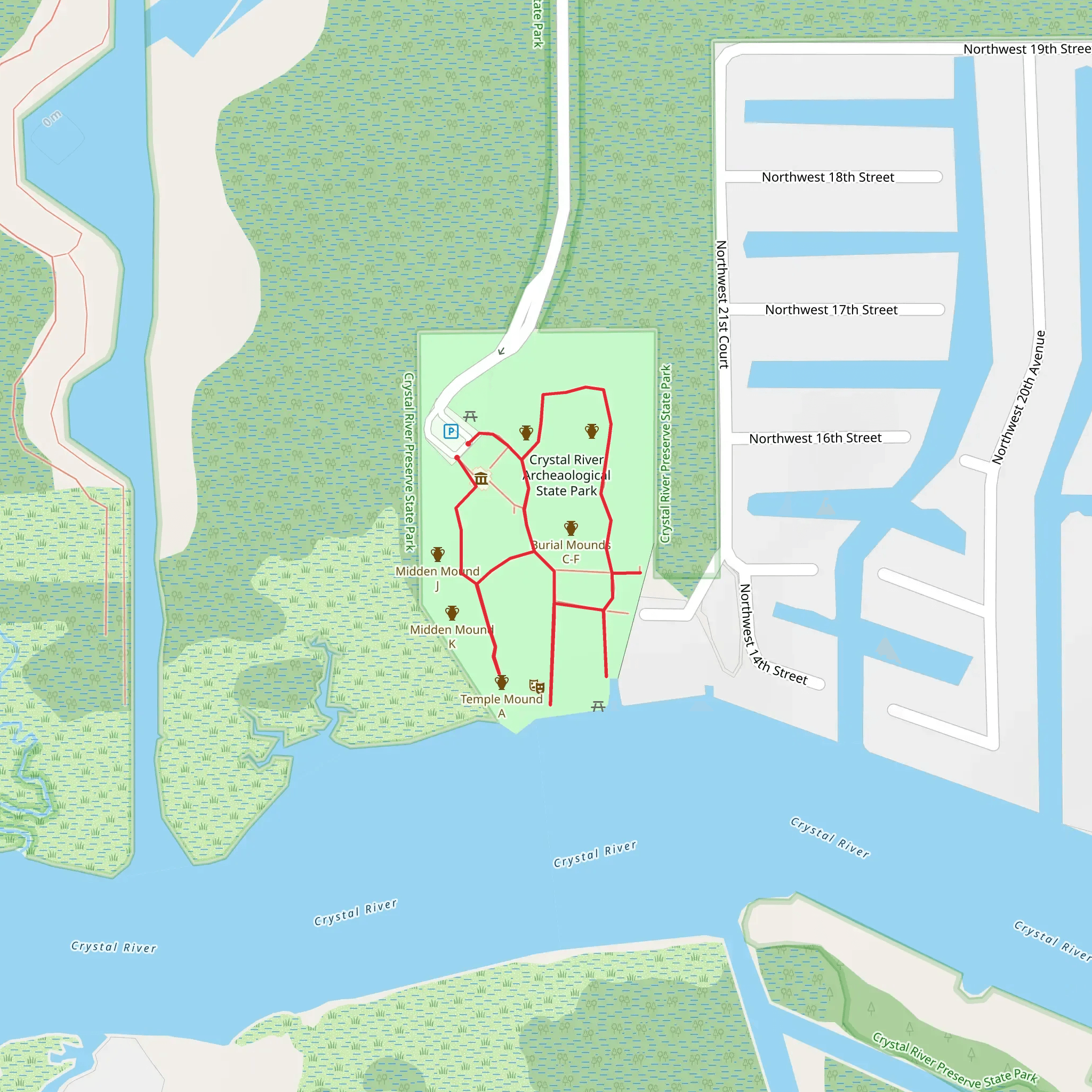 Crystal River Archaeological State Park Loop mobile static map