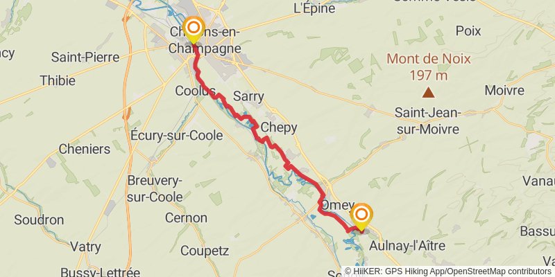 Via Francigena - France stage 25 Map