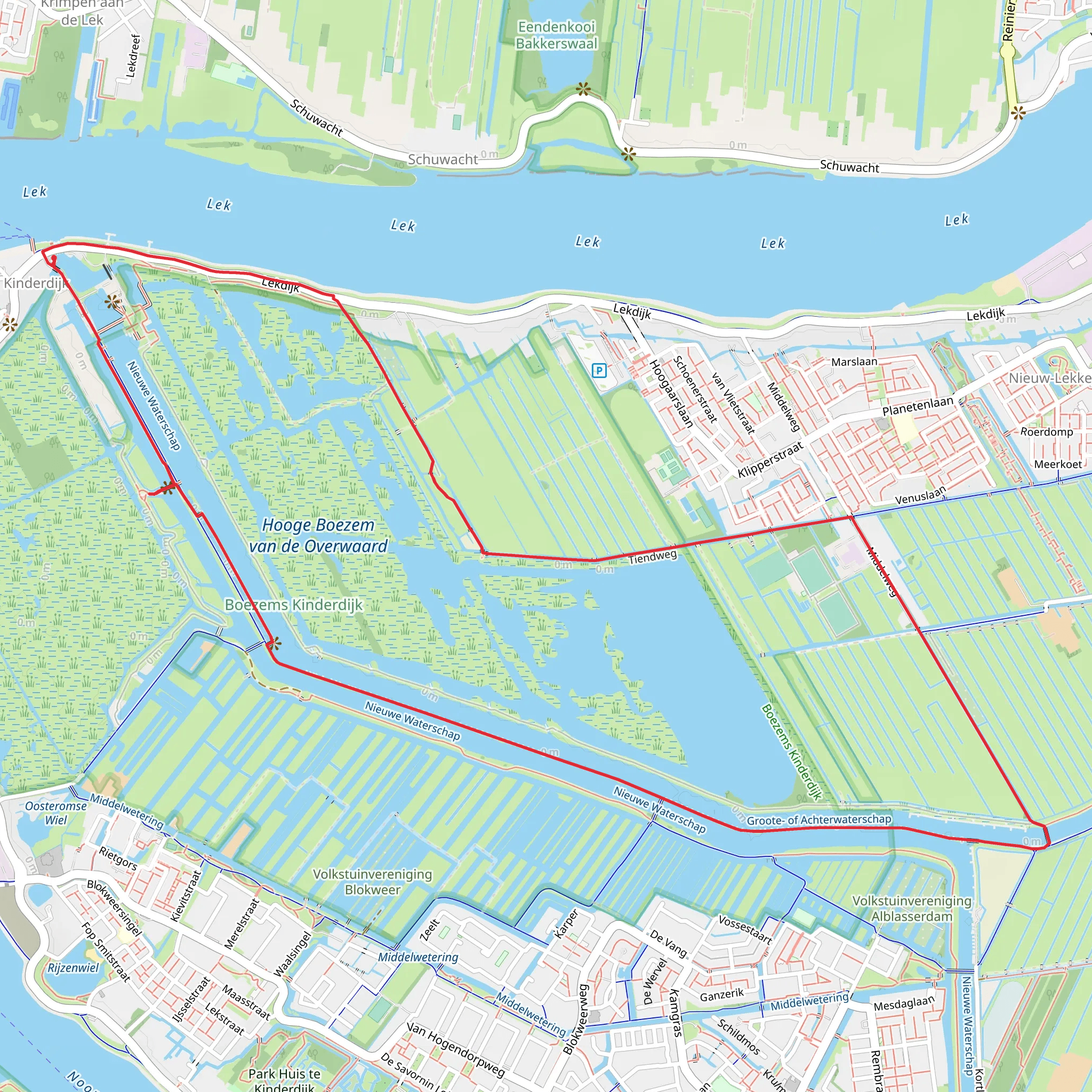 Lekdijk, Middelkade and Tiend Weg mobile static map