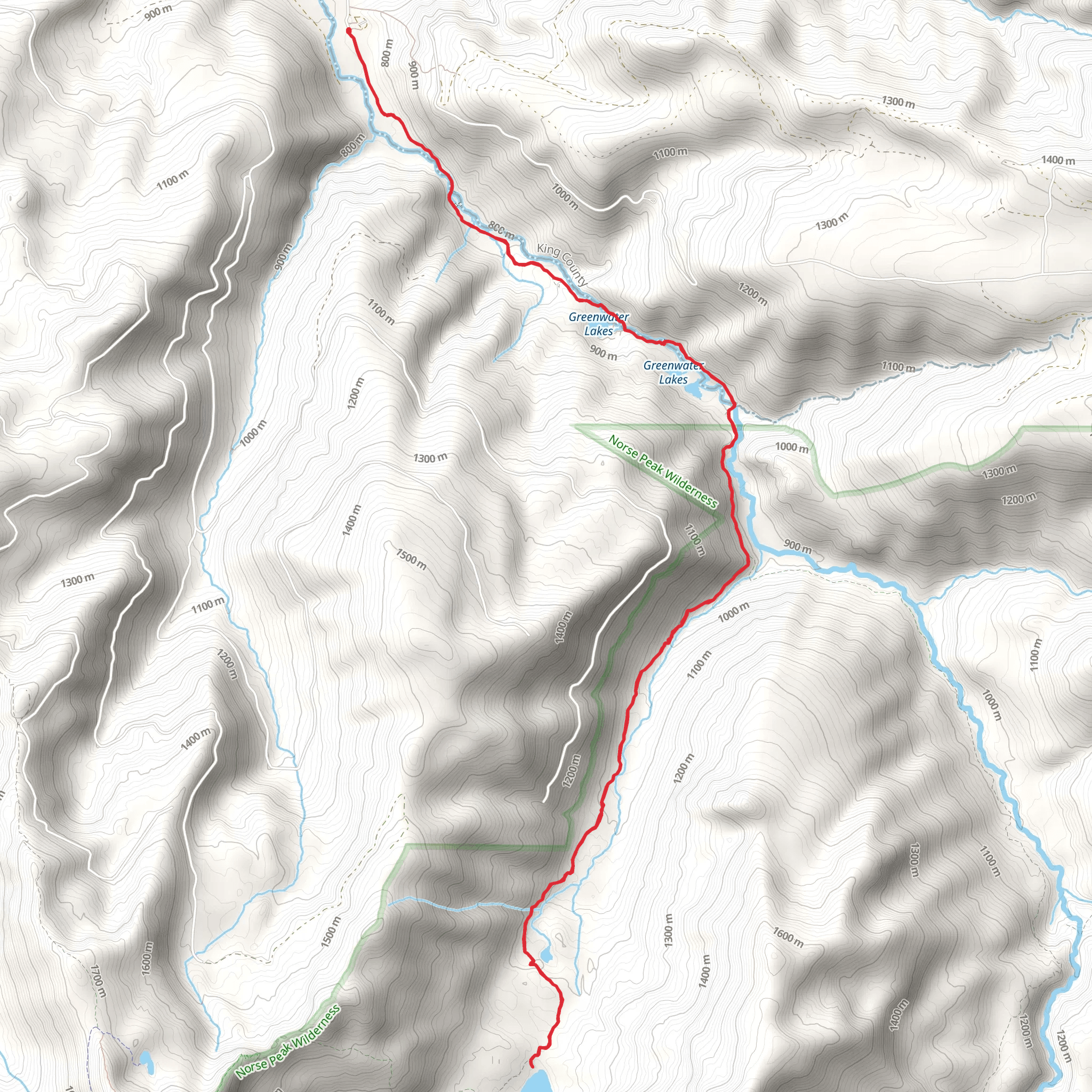 Lost Lake Trail and Greenwater Lakes Trail mobile static map