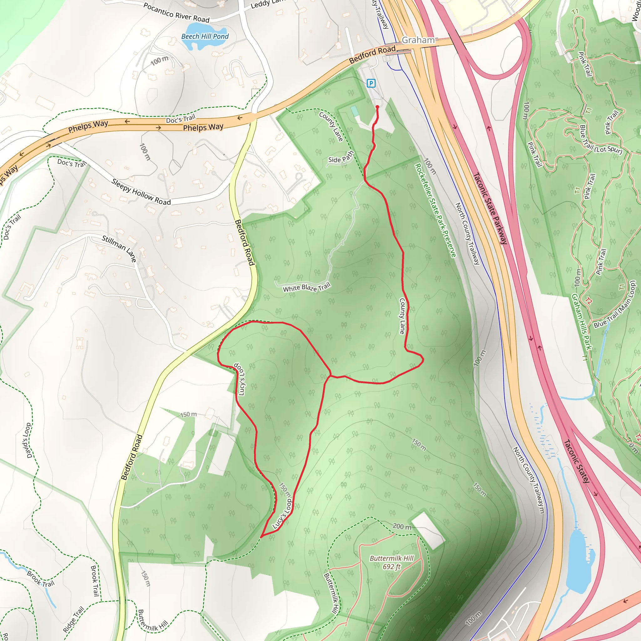 Country Lane and Lucy's Loop Trail mobile static map