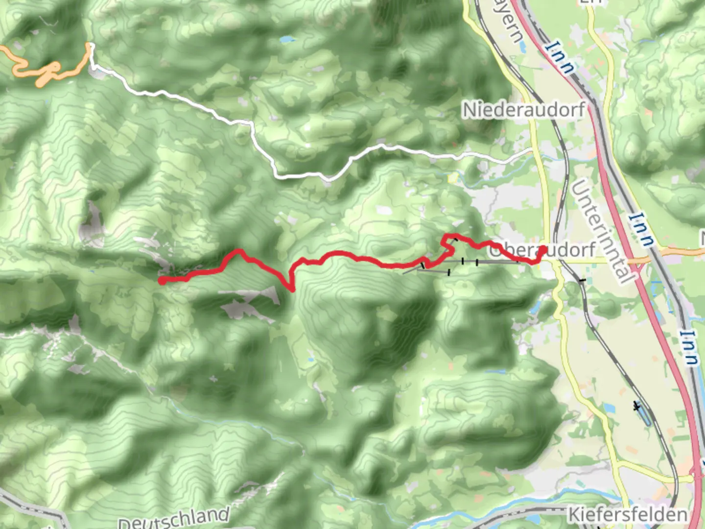 An image depicting the trail Oberaudorf to Brünnsteinhaus Walk and its surrounding area.