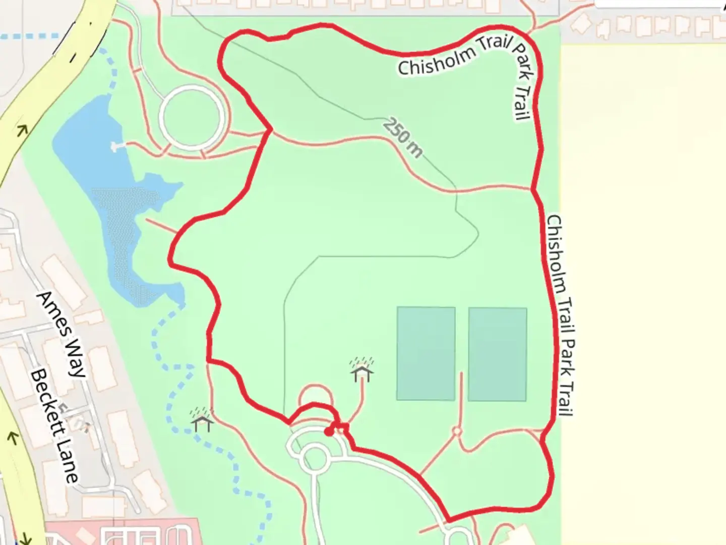 An image depicting the trail Chisholm Park Loop Trail and its surrounding area.