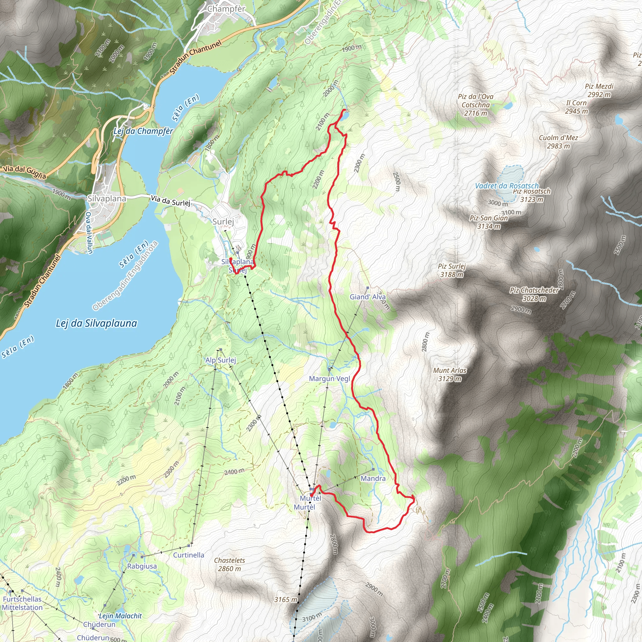 Piz Corvatsch mobile static map
