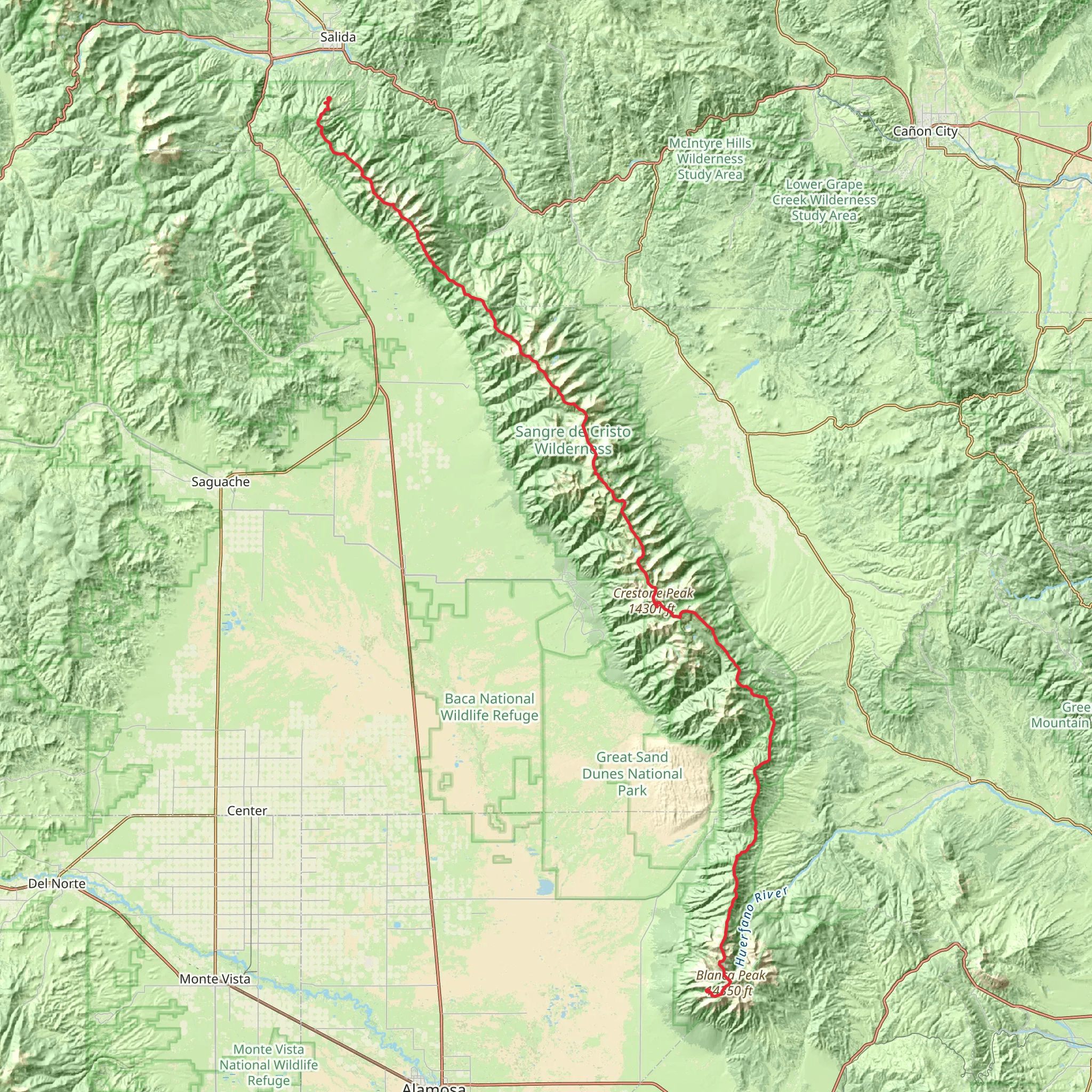 Sangre De Cristo Traverse mobile static map