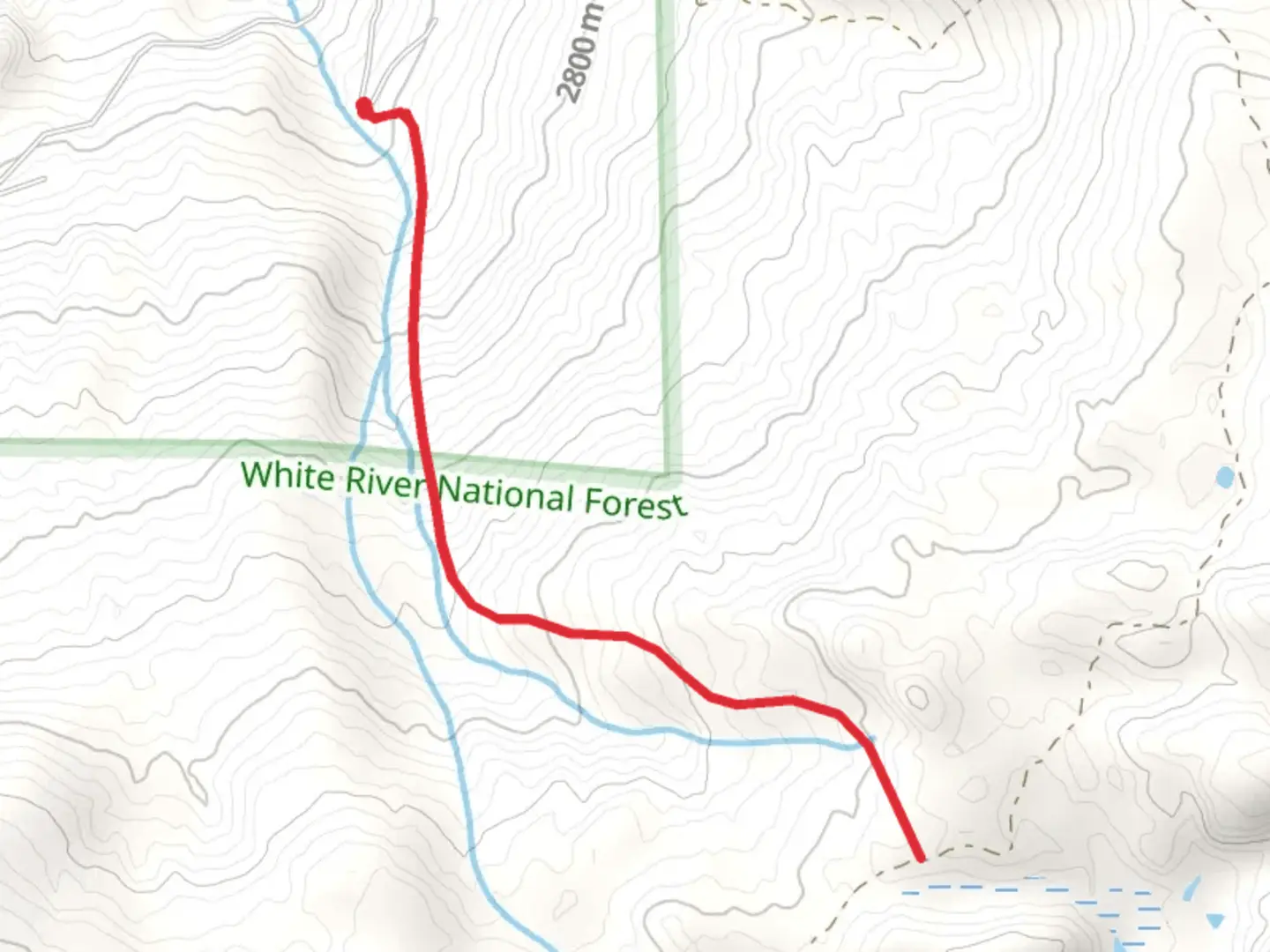 An image depicting the trail Battlement Trail B Trail and its surrounding area.