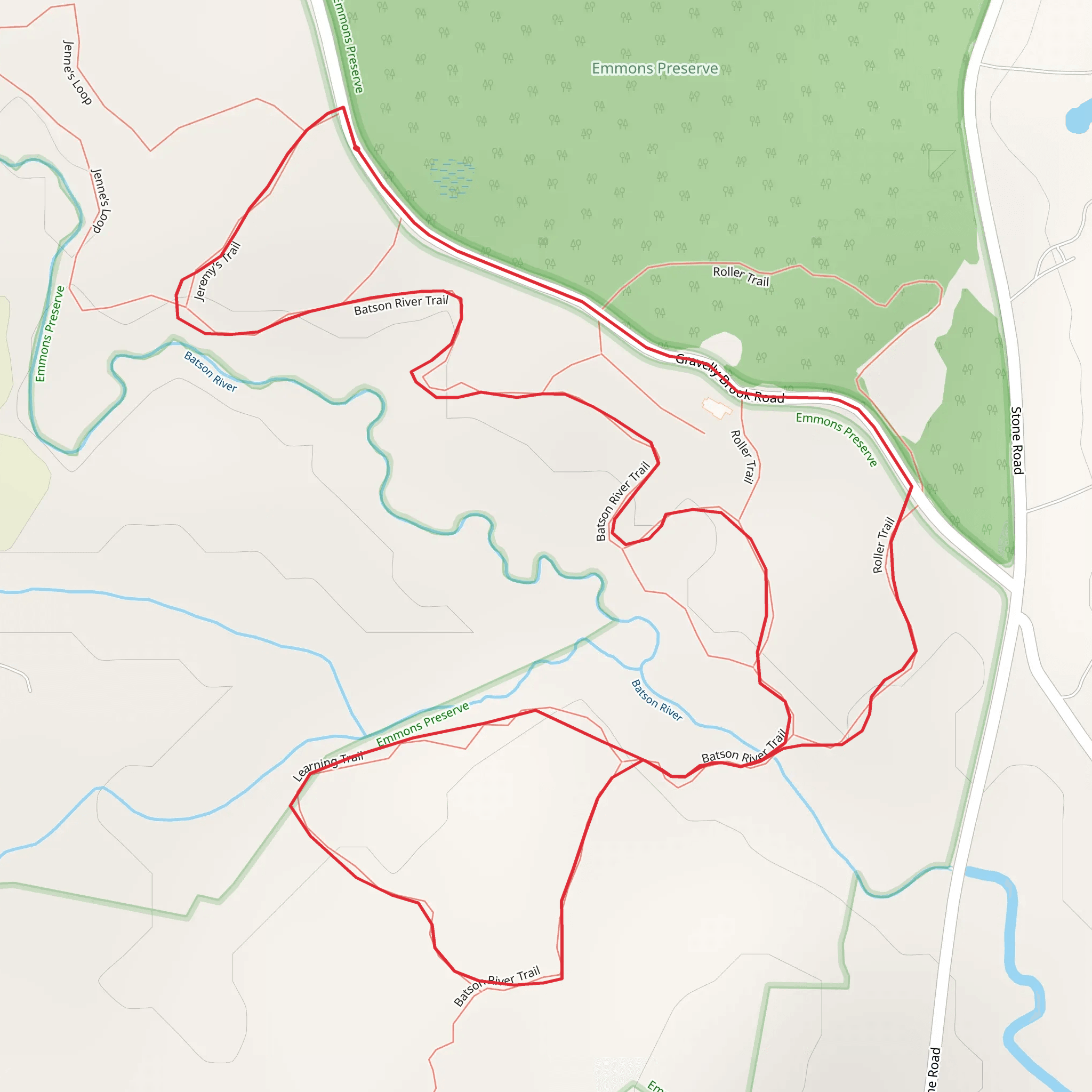 Batson River Loop - Gravelly Brook Road mobile static map